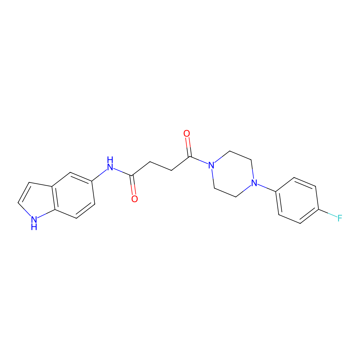 4-[4-(4-fluorophenyl)piperazino]-N-(1H-indol-5-yl)-4-oxobutanamide molecular structure, CAS 1219587-42-4