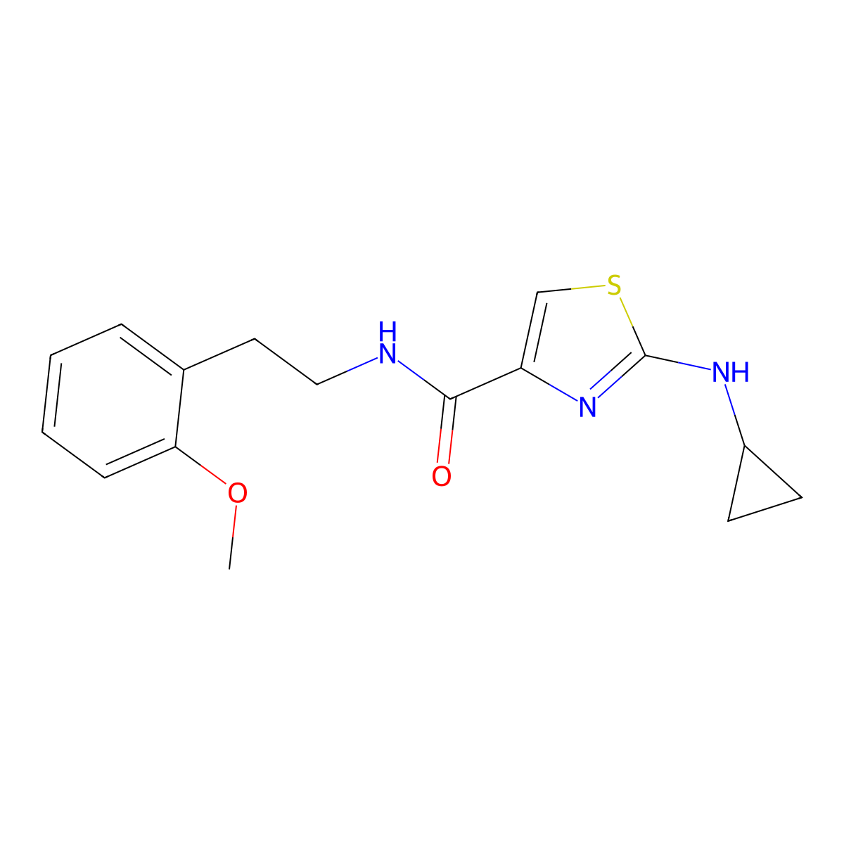 2-(cyclopropylamino)-N-[2-(2-methoxyphenyl)ethyl]-1,3-thiazole-4-carboxamide molecular structure, CAS 1219587-47-9