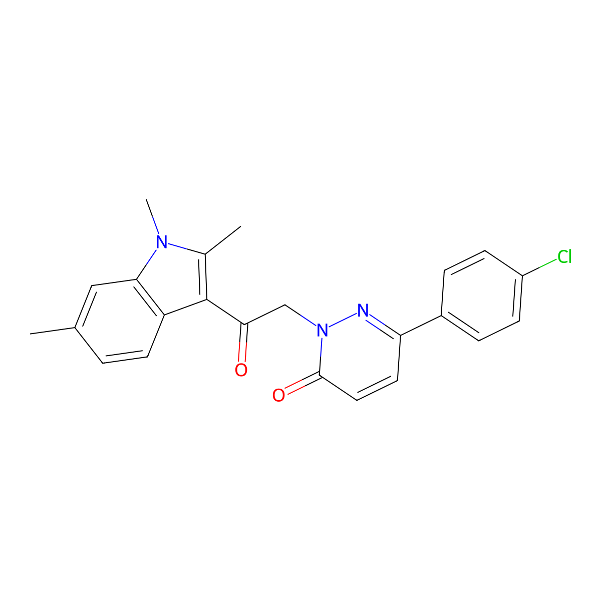 6-(4-chlorophenyl)-2-[2-oxo-2-(1,2,6-trimethyl-1H-indol-3-yl)ethyl]pyridazin-3(2H)-one molecular structure, CAS 1219587-51-5