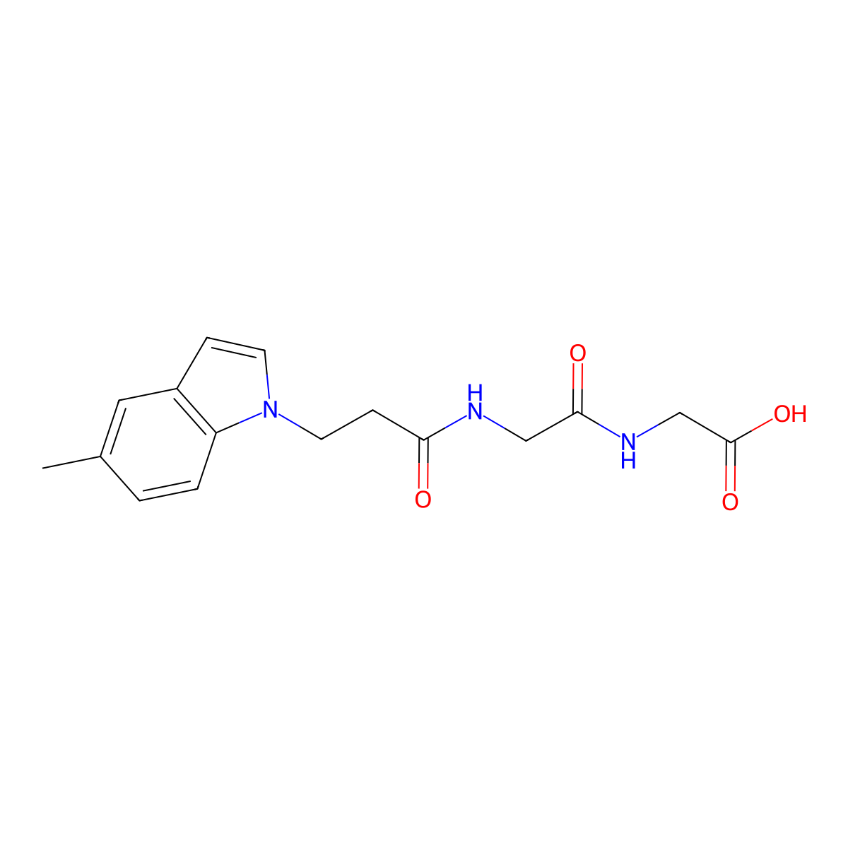 N-[3-(5-methyl-1H-indol-1-yl)propanoyl]glycylglycine molecular structure, CAS 1219587-61-7