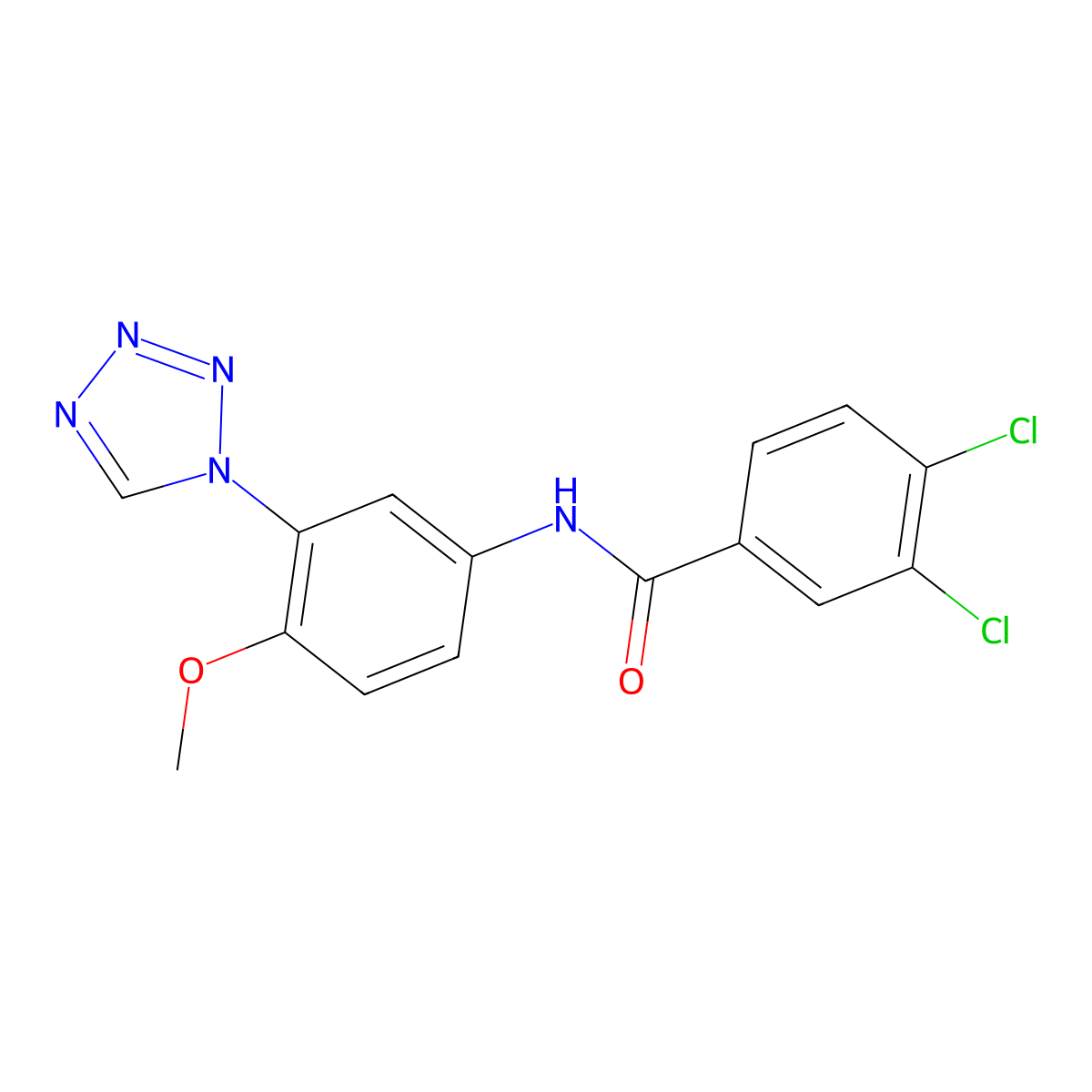 3,4-dichloro-N-[4-methoxy-3-(1H-tetrazol-1-yl)phenyl]benzamide molecular structure, CAS 1219587-71-9