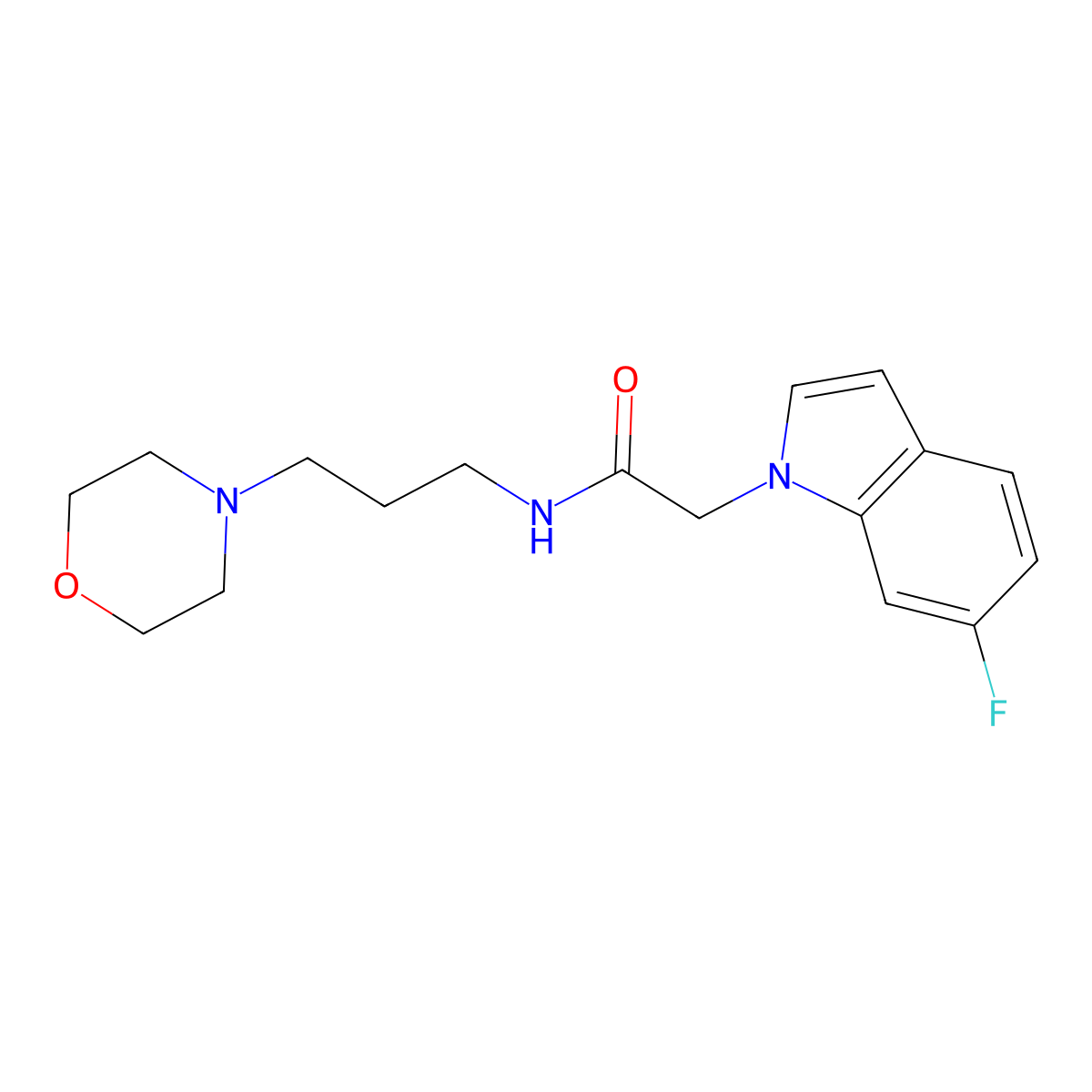 2-(6-fluoro-1H-indol-1-yl)-N-[3-(morpholin-4-yl)propyl]acetamide molecular structure, CAS 1219587-74-2