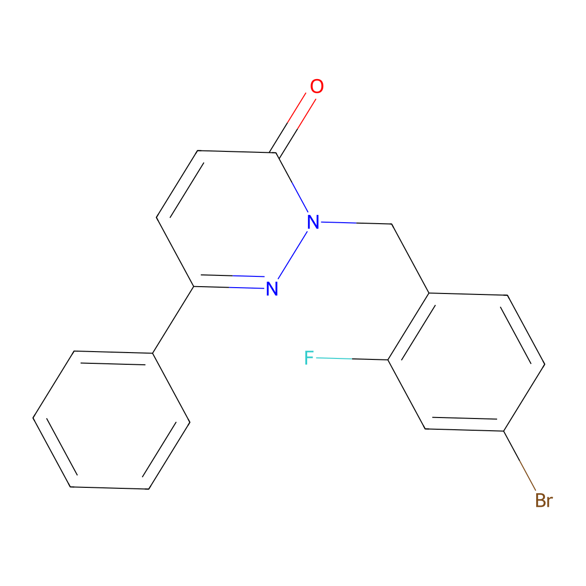 2-(4-bromo-2-fluorobenzyl)-6-phenylpyridazin-3(2H)-one molecular structure, CAS 1219587-79-7