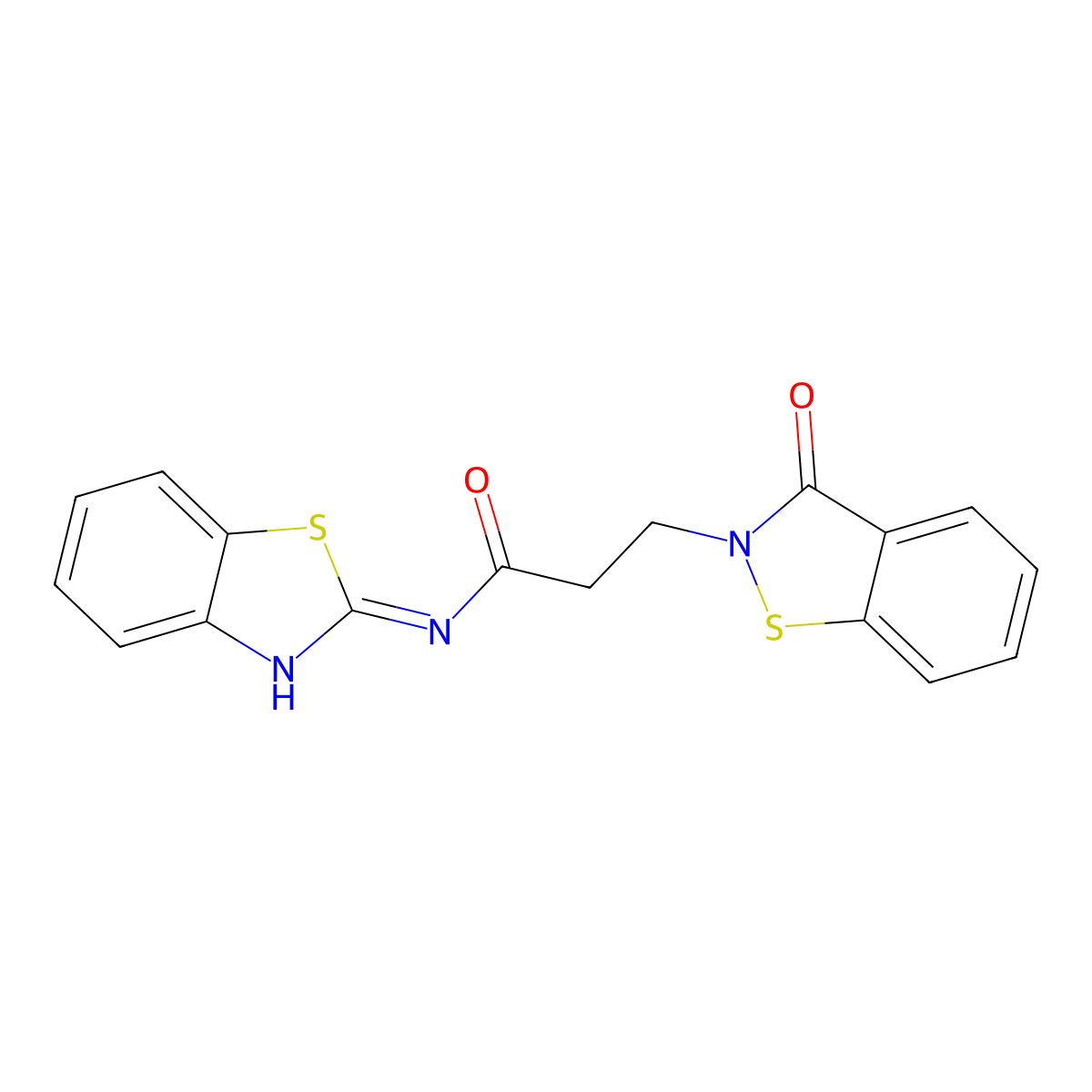 N-[(2Z)-1,3-benzothiazol-2(3H)-ylidene]-3-(3-oxo-1,2-benzothiazol-2(3H)-yl)propanamide molecular structure, CAS 1219587-85-5