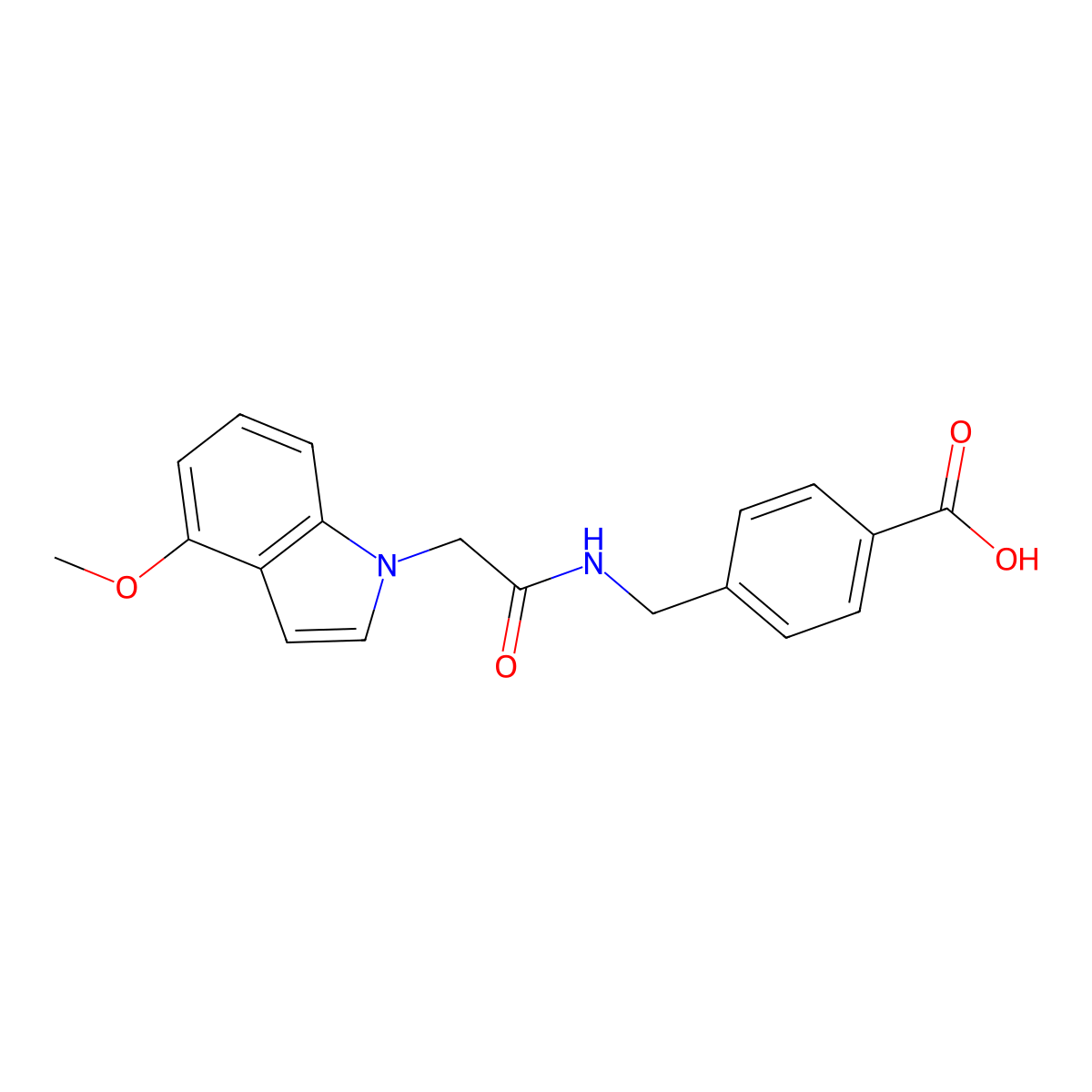 4-({[(4-methoxy-1H-indol-1-yl)acetyl]amino}methyl)benzoic acid molecular structure, CAS 1219587-86-6