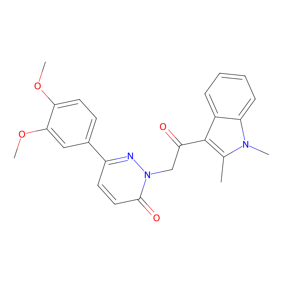 6-(3,4-dimethoxyphenyl)-2-[2-(1,2-dimethyl-1H-indol-3-yl)-2-oxoethyl]pyridazin-3(2H)-one molecular structure, CAS 1219587-97-9