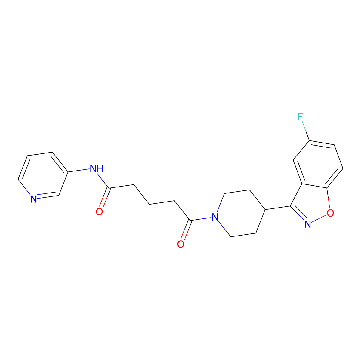 5-[4-(5-fluoro-1,2-benzoxazol-3-yl)piperidin-1-yl]-5-oxo-N-(pyridin-3-yl)pentanamide molecular structure, CAS 1219588-09-6