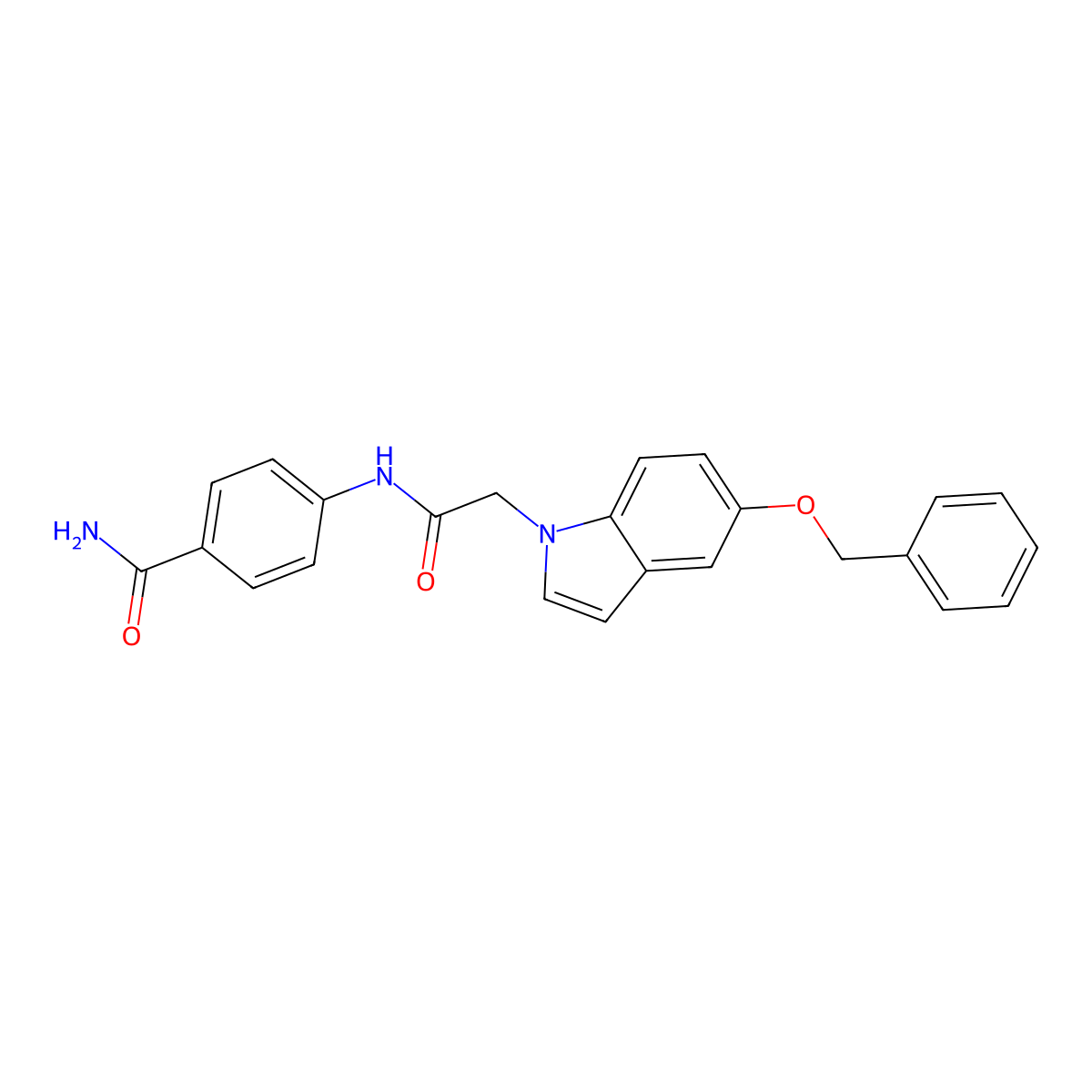 4-({[5-(benzyloxy)-1H-indol-1-yl]acetyl}amino)benzamide molecular structure, CAS 1219588-32-5