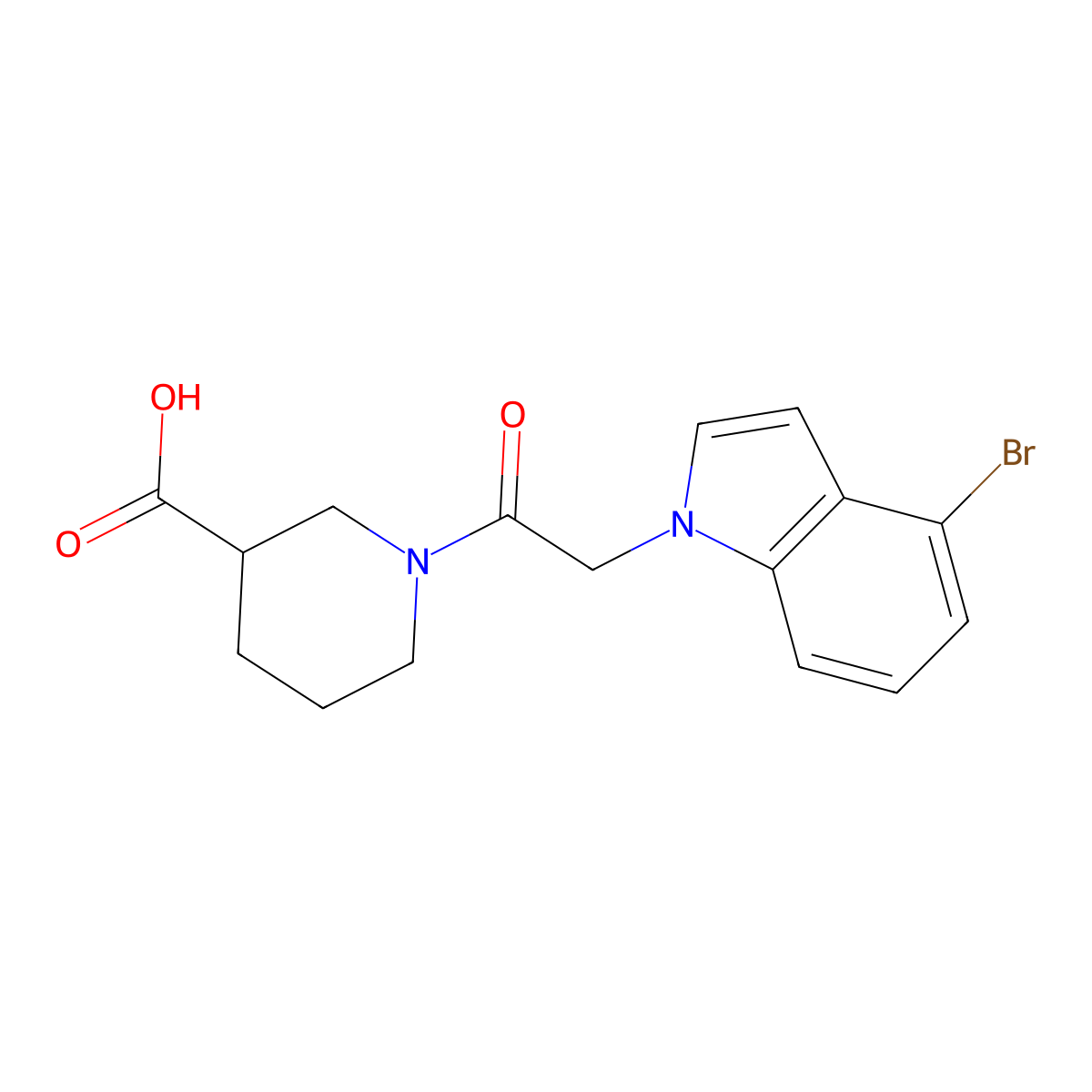 1-[(4-bromo-1H-indol-1-yl)acetyl]piperidine-3-carboxylic acid molecular structure, CAS 1219588-36-9