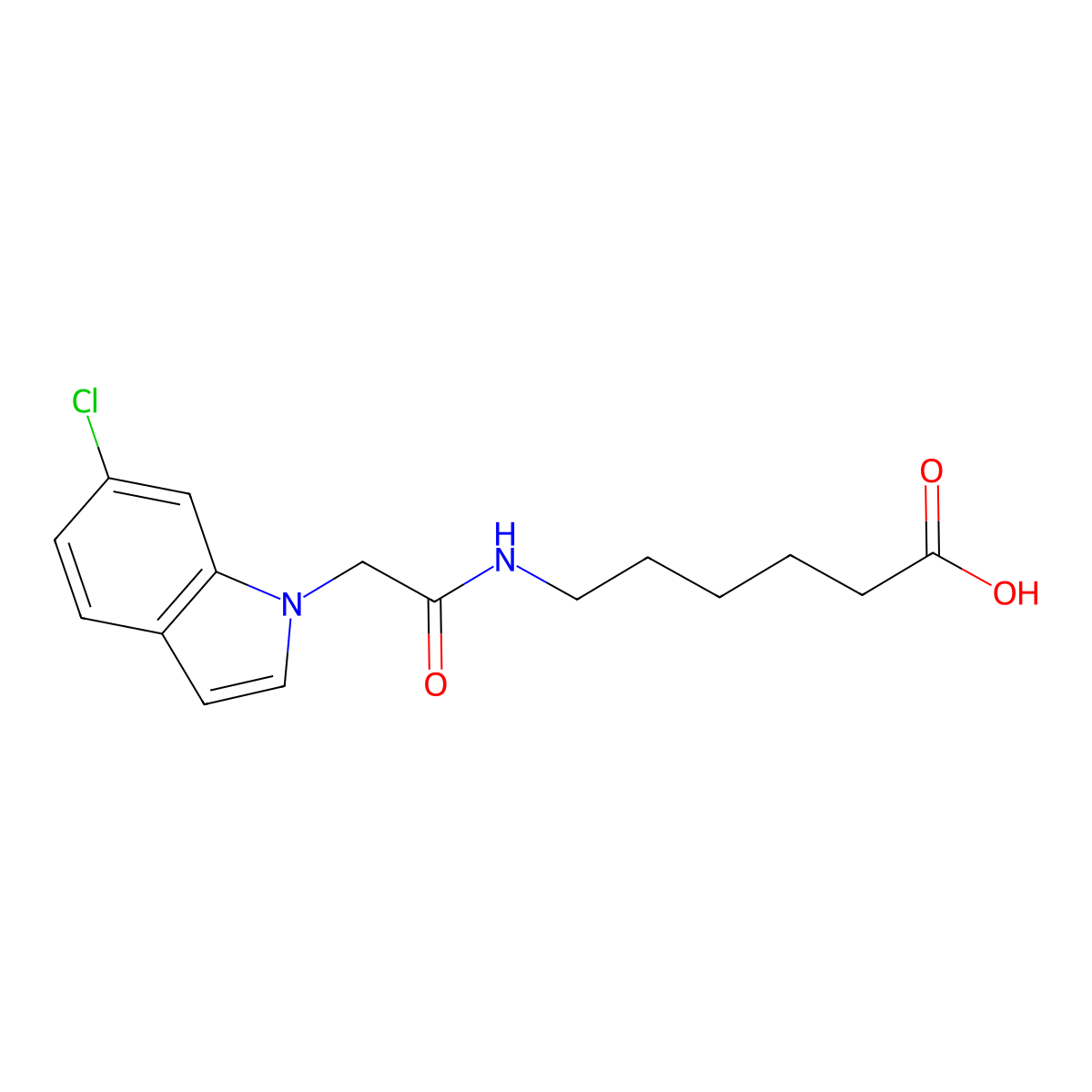 6-{[(6-chloro-1H-indol-1-yl)acetyl]amino}hexanoic acid molecular structure, CAS 1219588-39-2