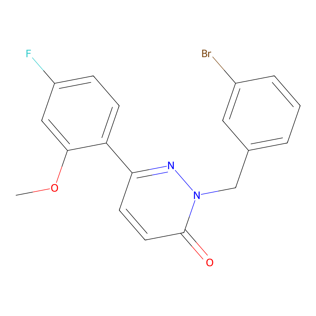 2-(3-bromobenzyl)-6-(4-fluoro-2-methoxyphenyl)pyridazin-3(2H)-one molecular structure, CAS 1219588-49-4