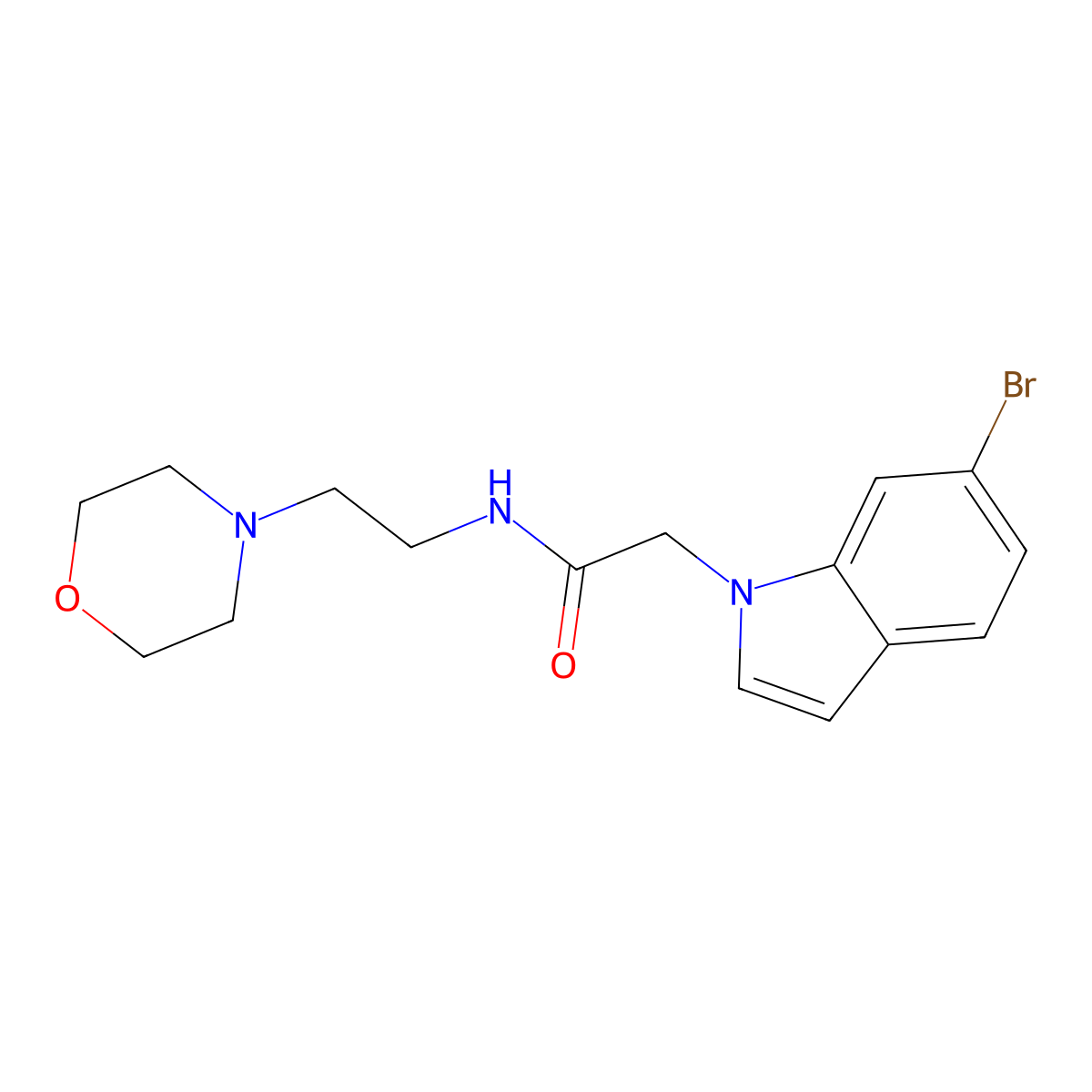 2-(6-bromo-1H-indol-1-yl)-N-[2-(morpholin-4-yl)ethyl]acetamide molecular structure, CAS 1219588-58-5