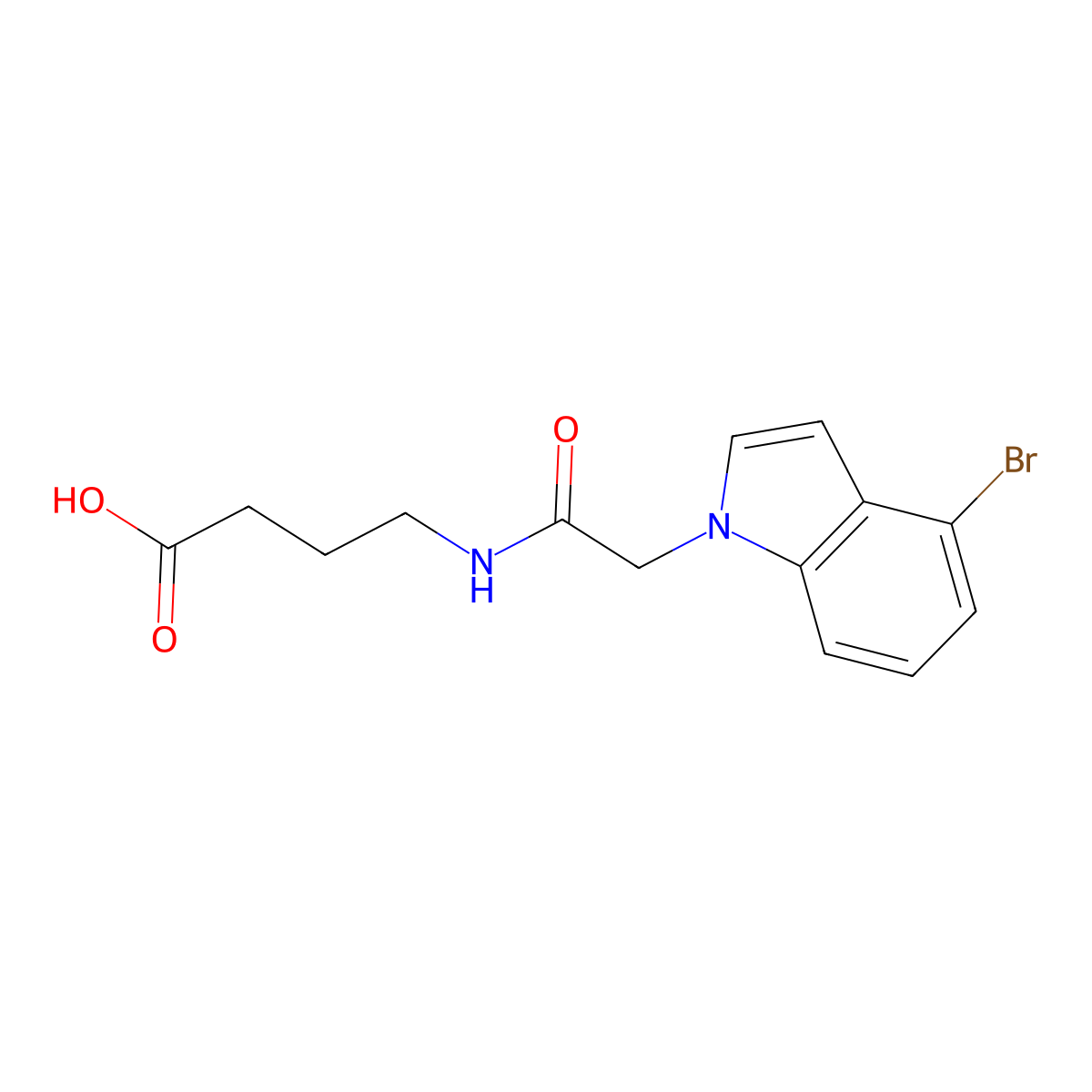 4-{[(4-bromo-1H-indol-1-yl)acetyl]amino}butanoic acid molecular structure, CAS 1219588-62-1