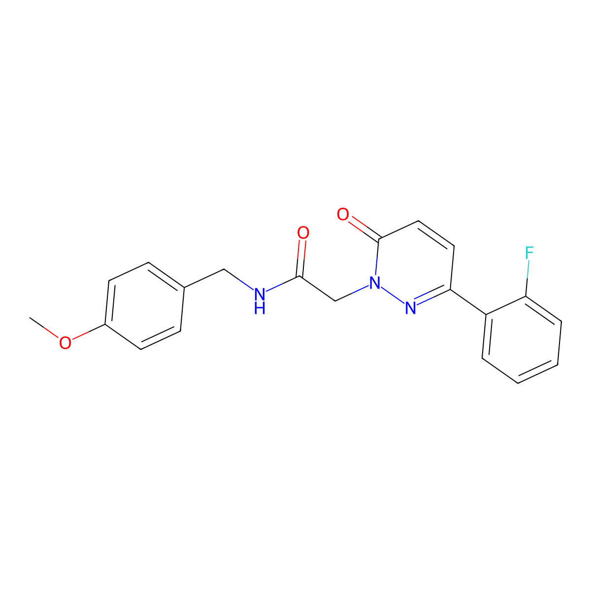 2-[3-(2-fluorophenyl)-6-oxo-1(6H)-pyridazinyl]-N-(4-methoxybenzyl)acetamide molecular structure, CAS 1219588-67-6