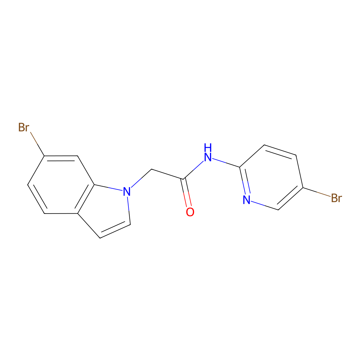 2-(6-bromo-1H-indol-1-yl)-N-(5-bromopyridin-2-yl)acetamide molecular structure, CAS 1219588-75-6