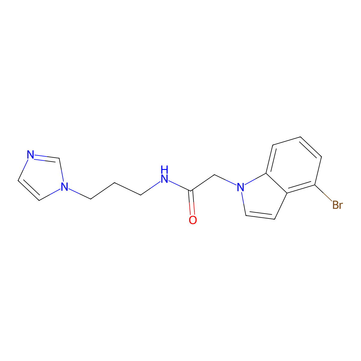 2-(4-bromo-1H-indol-1-yl)-N-[3-(1H-imidazol-1-yl)propyl]acetamide molecular structure, CAS 1219588-76-7