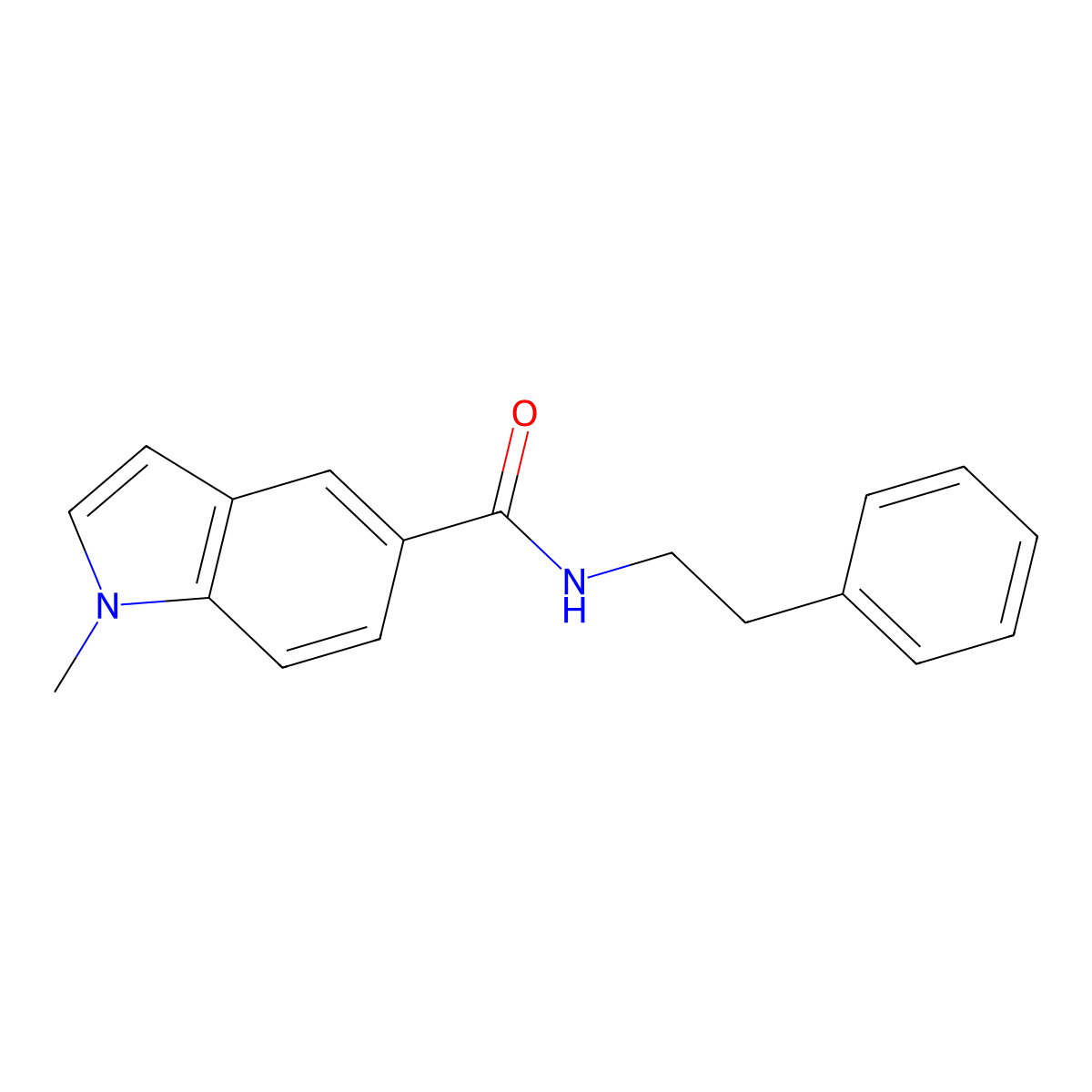 1-methyl-N-(2-phenylethyl)-1H-indole-5-carboxamide molecular structure, CAS 1219588-82-5