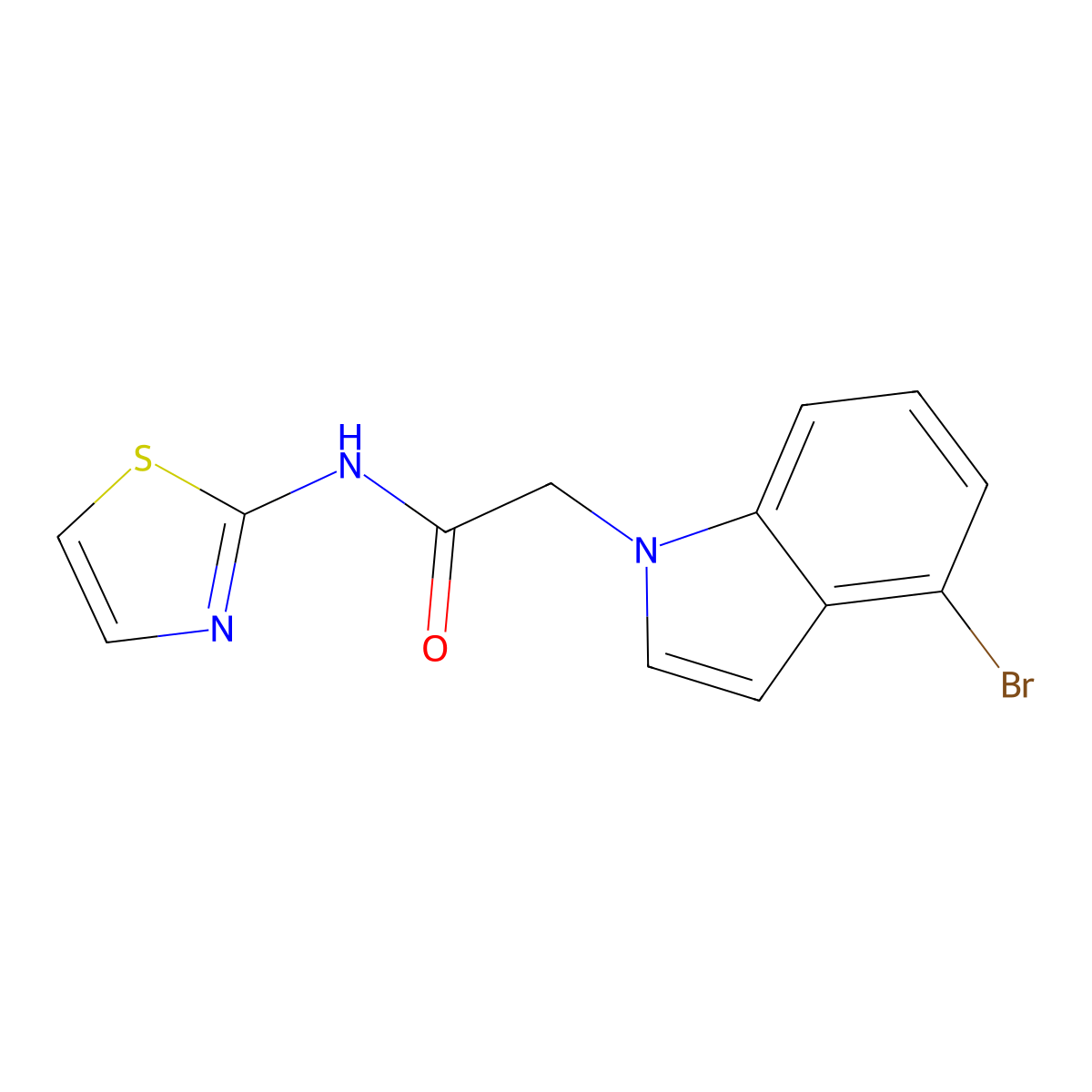 2-(4-bromo-1H-indol-1-yl)-N-(1,3-thiazol-2-yl)acetamide molecular structure, CAS 1219588-84-7