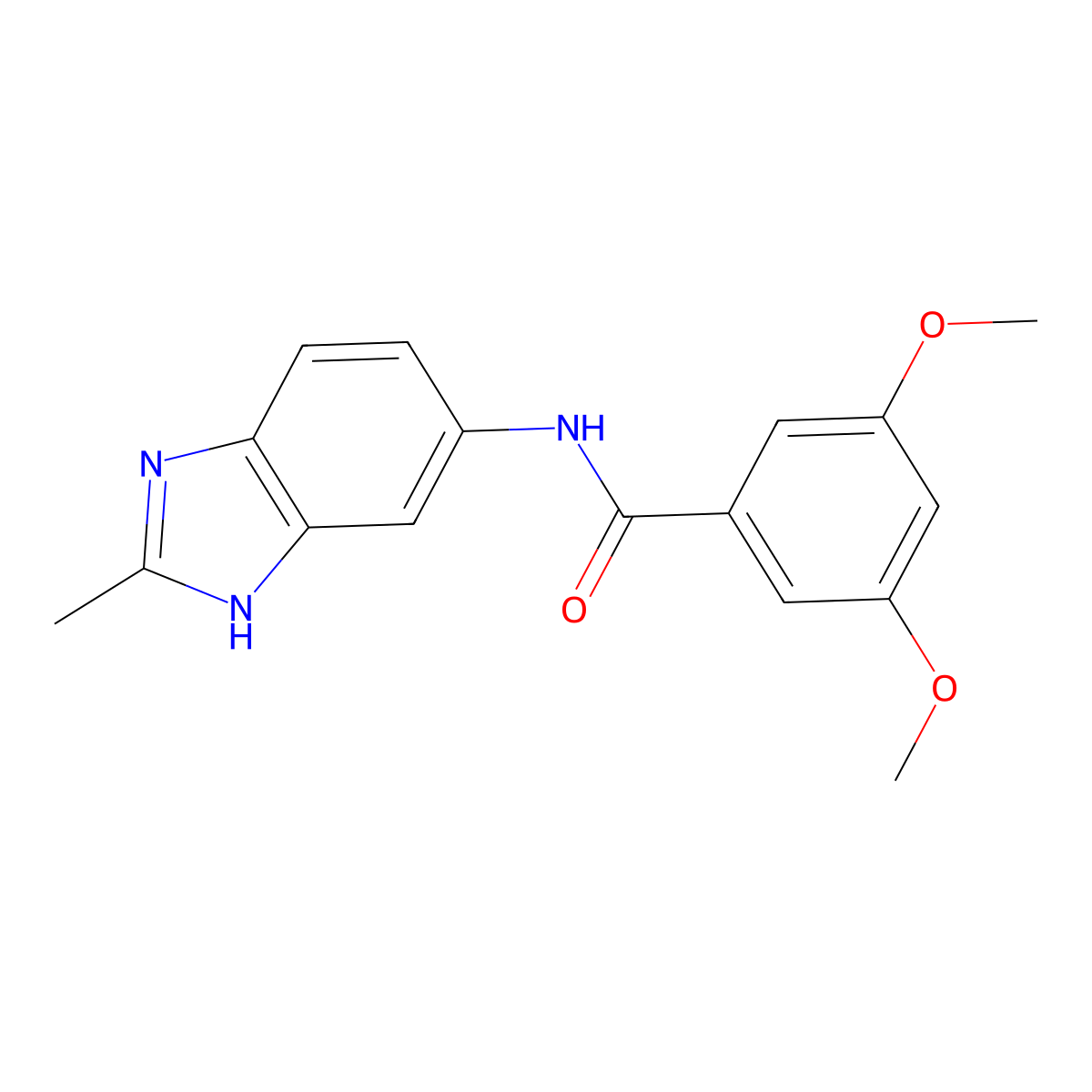 3,5-dimethoxy-N-(2-methyl-1H-benzimidazol-5-yl)benzamide molecular structure, CAS 1219588-86-9