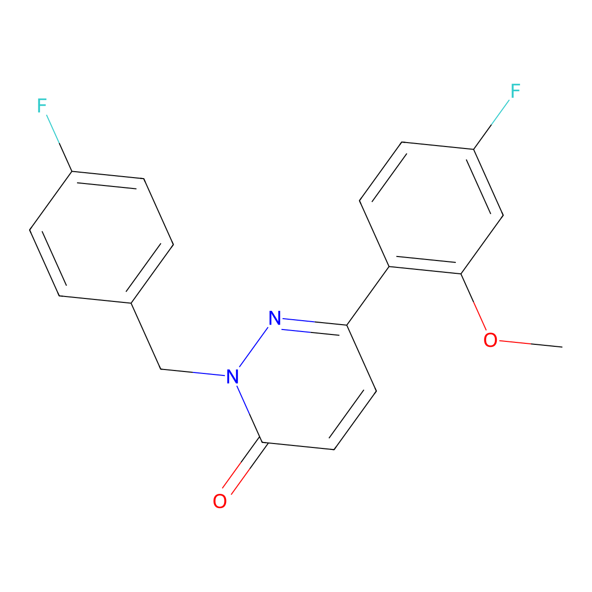 2-(4-fluorobenzyl)-6-(4-fluoro-2-methoxyphenyl)pyridazin-3(2H)-one molecular structure, CAS 1219588-87-0