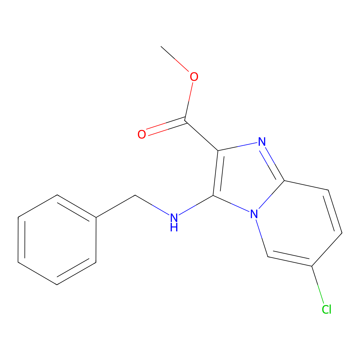 Methyl 3-(benzylamino)-6-chloroimidazo[1,2-a]pyridine-2-carboxylate molecular structure, CAS 1219588-96-1