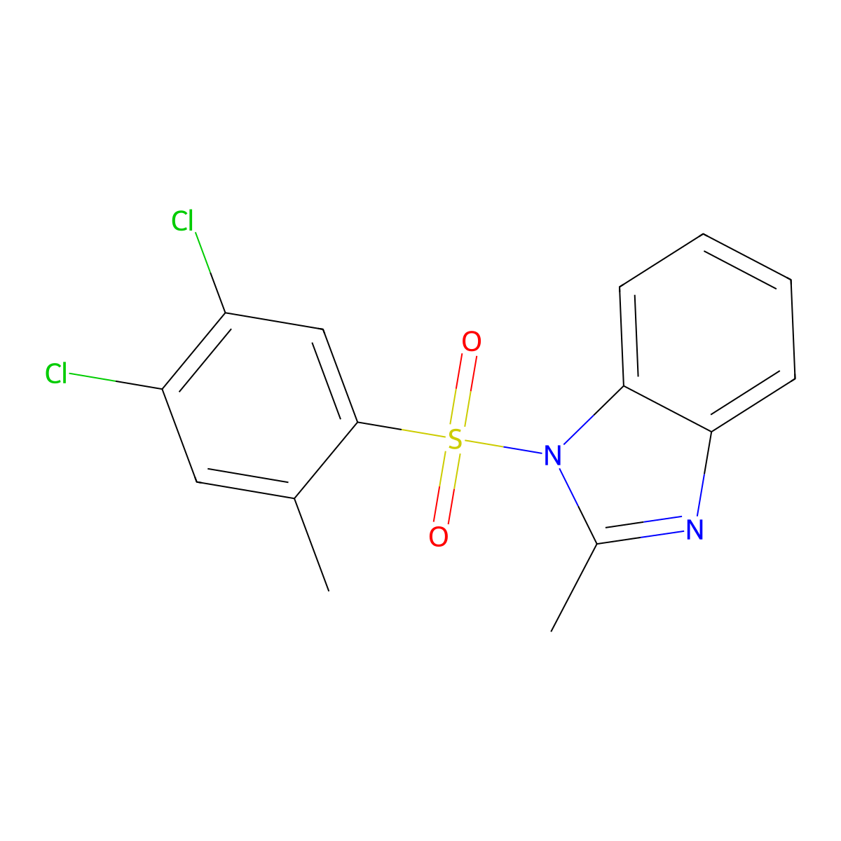 1-(4,5-dichloro-2-methylbenzenesulfonyl)-2-methyl-1H-1,3-benzodiazole molecular structure, CAS 1219589-24-8