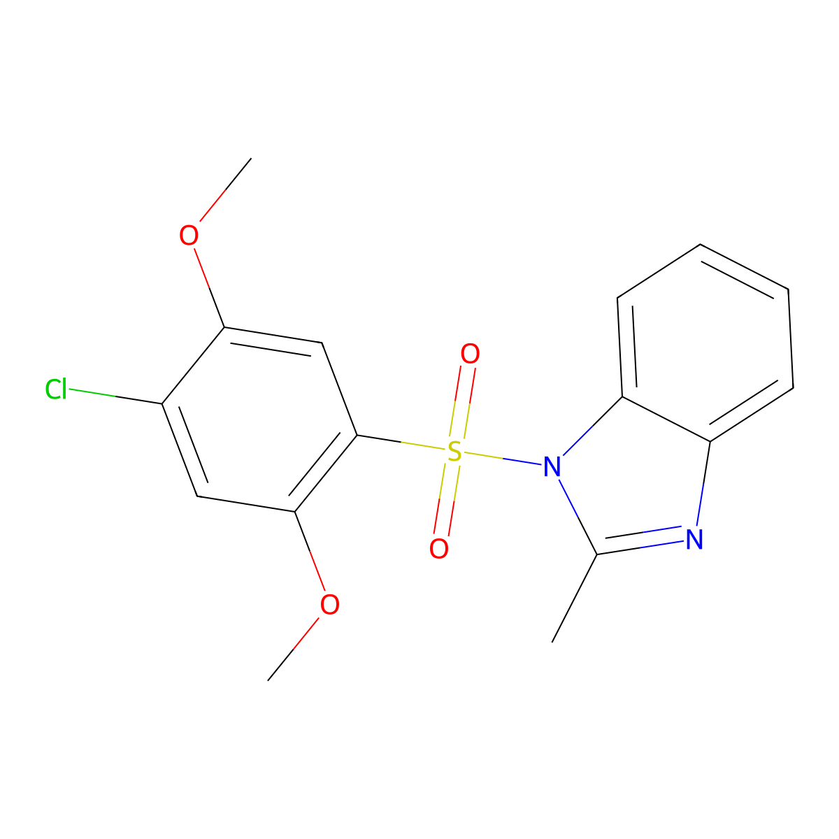 1-[(4-chloro-2,5-dimethoxyphenyl)sulfonyl]-2-methyl-1H-benzimidazole molecular structure, CAS 1219589-27-1
