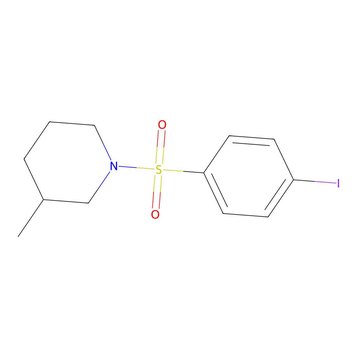 1-(4-Iodobenzenesulfonyl)-3-methylpiperidine molecular structure, CAS 1219589-30-6