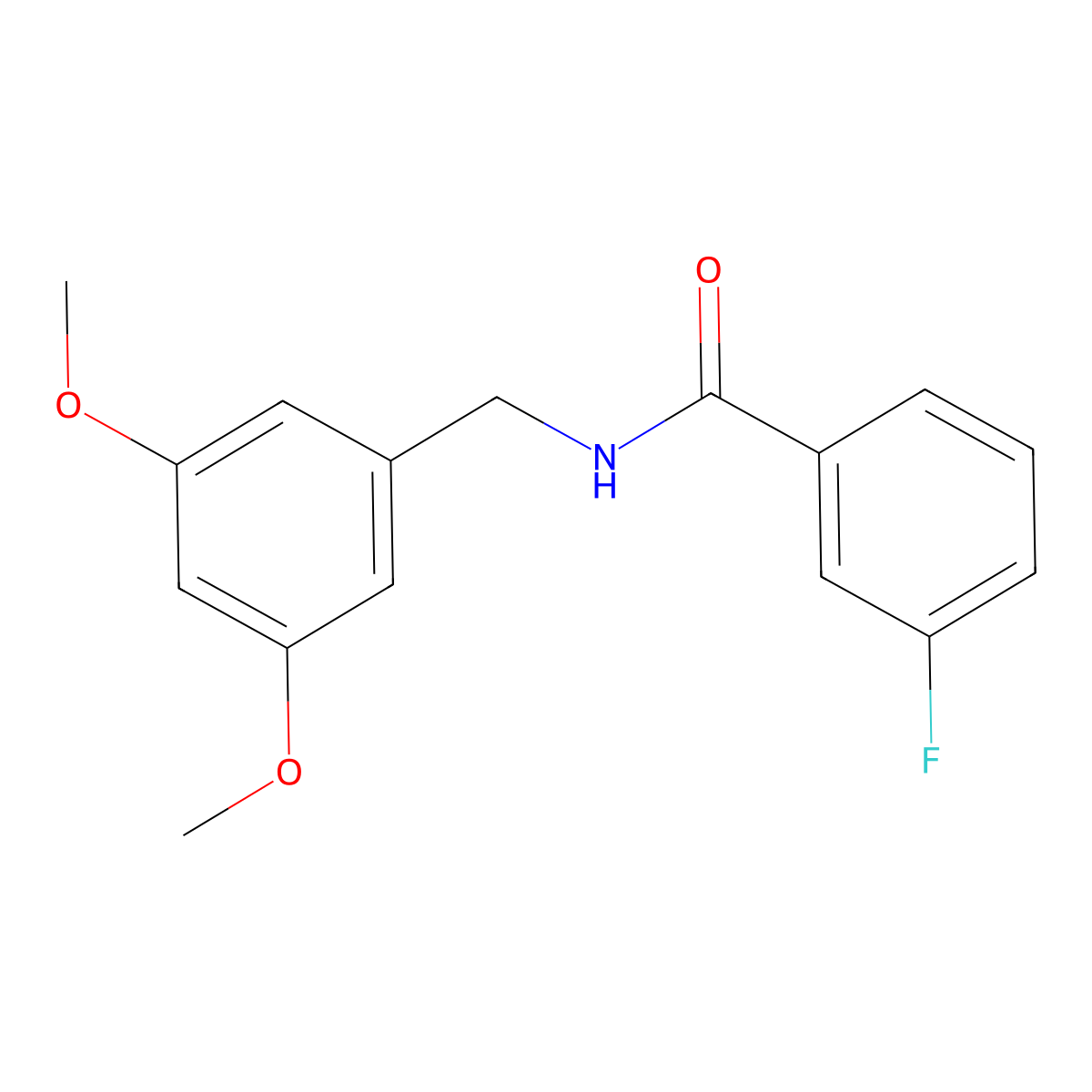 N-(3,5-dimethoxybenzyl)-3-fluorobenzamide molecular structure, CAS 1219589-47-5