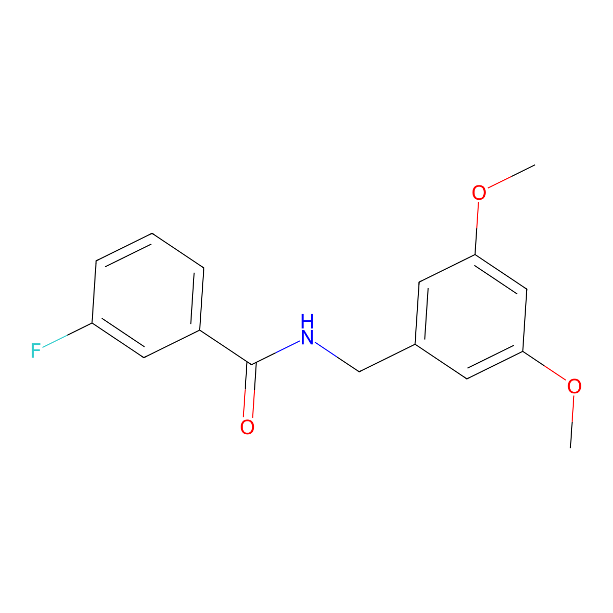 N-(3,5-dimethoxybenzyl)-3-fluorobenzamide molecular structure, CAS 1219589-47-5