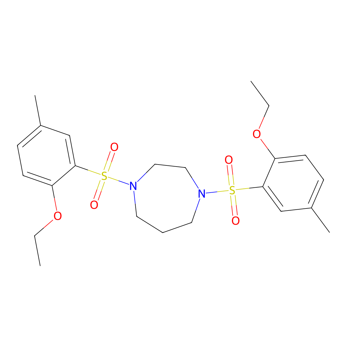 1,4-Bis(2-ethoxy-5-methylbenzenesulfonyl)-1,4-diazepane molecular structure, CAS 1219589-58-8