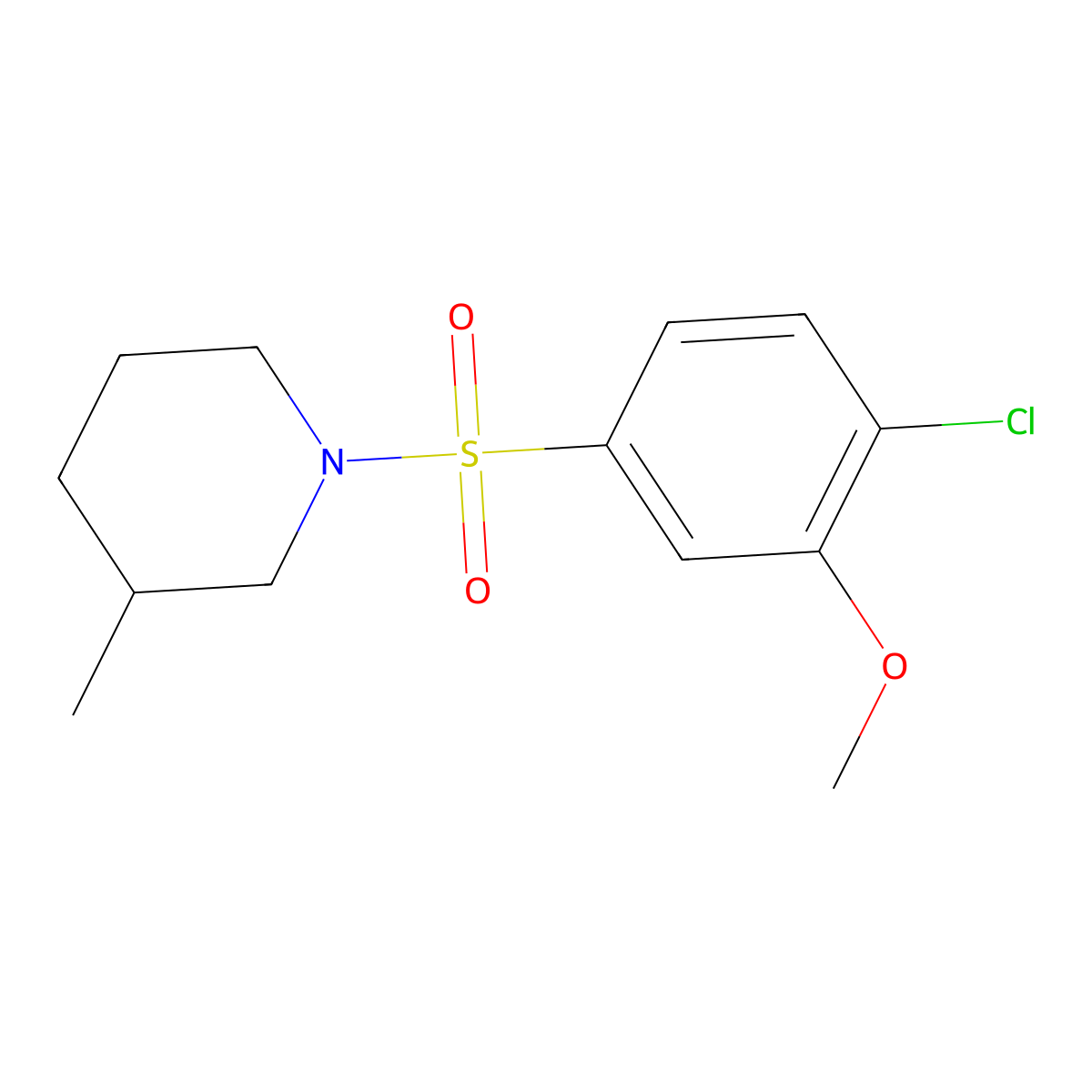 1-(4-Chloro-3-methoxybenzenesulfonyl)-3-methylpiperidine molecular structure, CAS 1219589-66-8