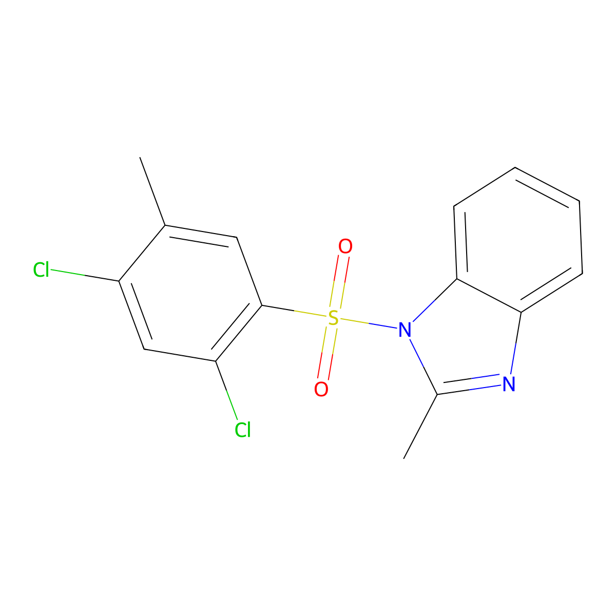 1-[(2,4-dichloro-5-methylphenyl)sulfonyl]-2-methyl-1H-benzimidazole molecular structure, CAS 1219589-81-7
