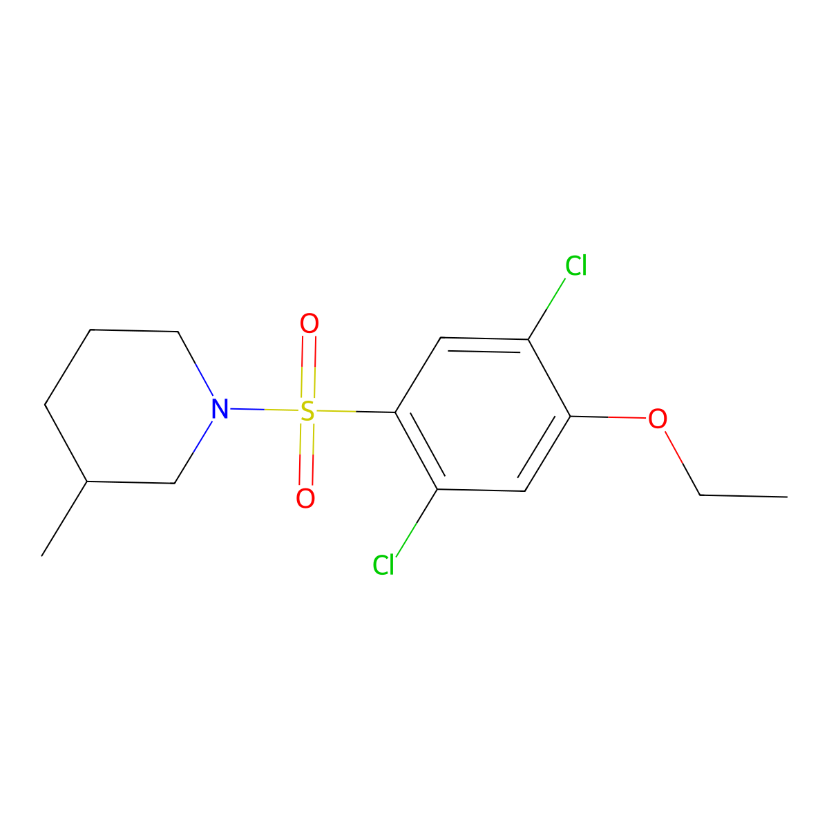 1-(2,5-Dichloro-4-ethoxybenzenesulfonyl)-3-methylpiperidine molecular structure, CAS 1219589-92-0