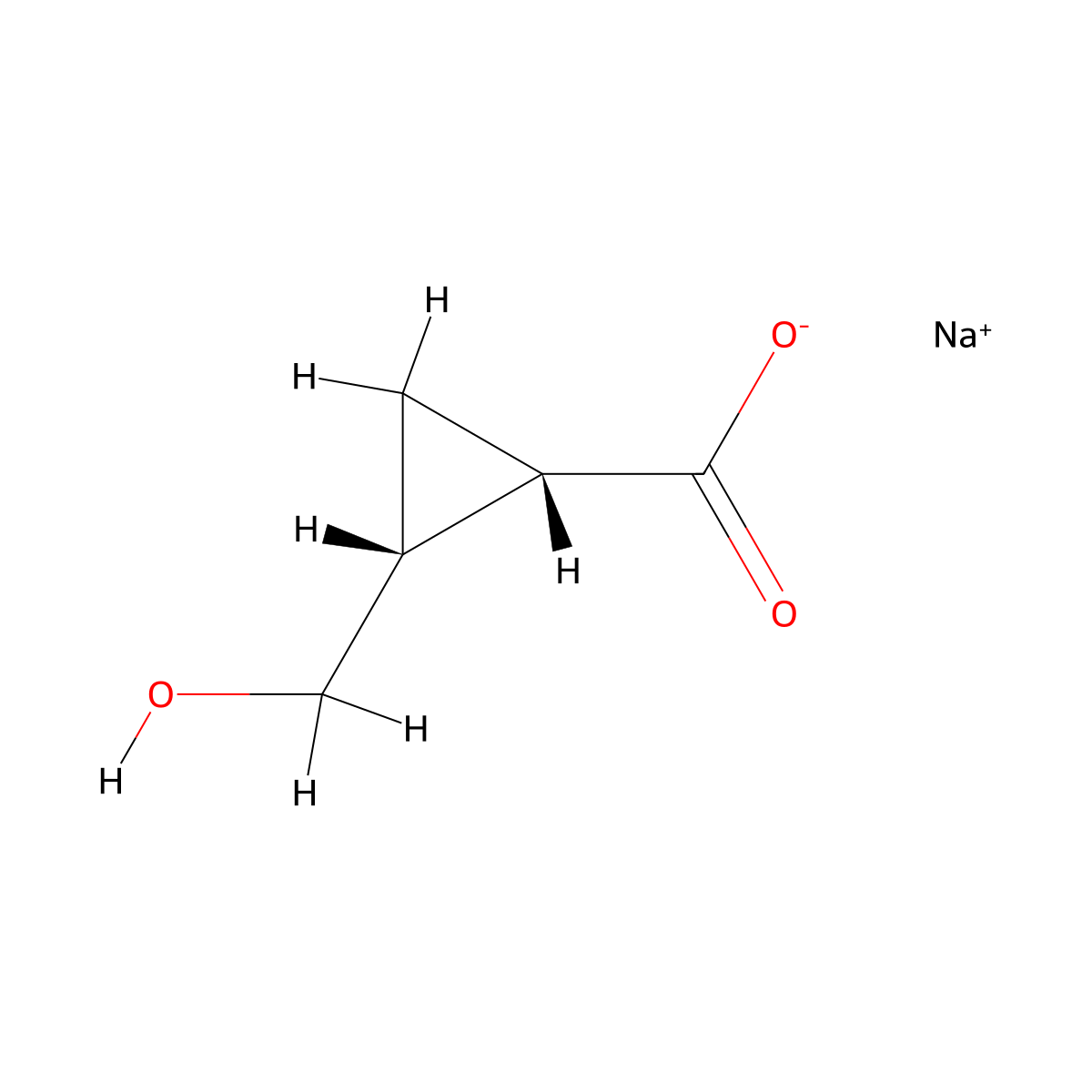 rac-sodium (1R,2S)-2-(hydroxymethyl)cyclopropane-1-carboxylate molecular structure, CAS 121960-87-0