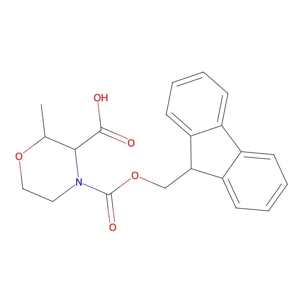 (2R,3S)-4-{[(9H-fluoren-9-yl)methoxy]carbonyl}-2-methylmorpholine-3-carboxylic acid molecular structure, CAS 1219603-31-2