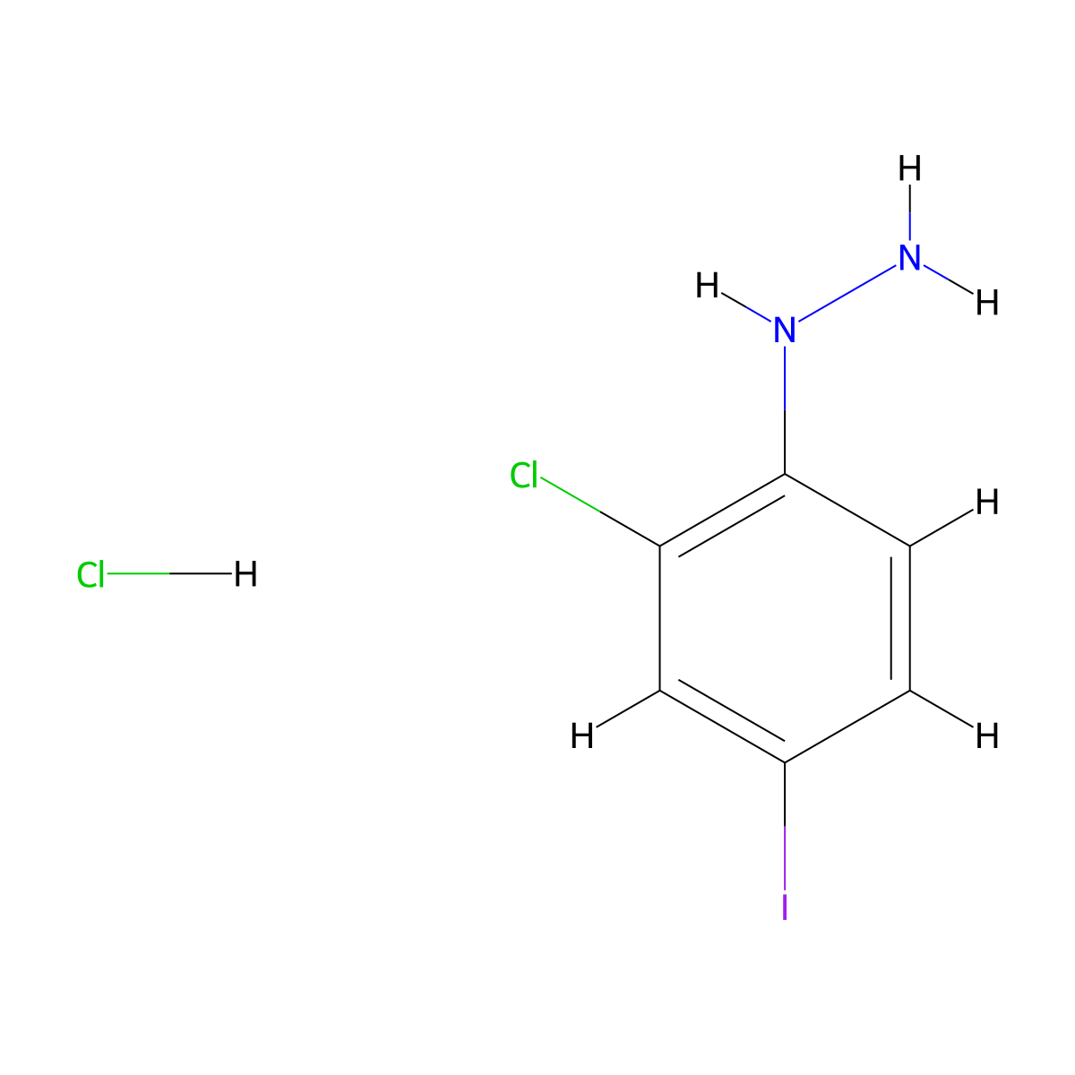 (2-Chloro-4-iodophenyl)hydrazine hydrochloride molecular structure, CAS 1219606-21-9