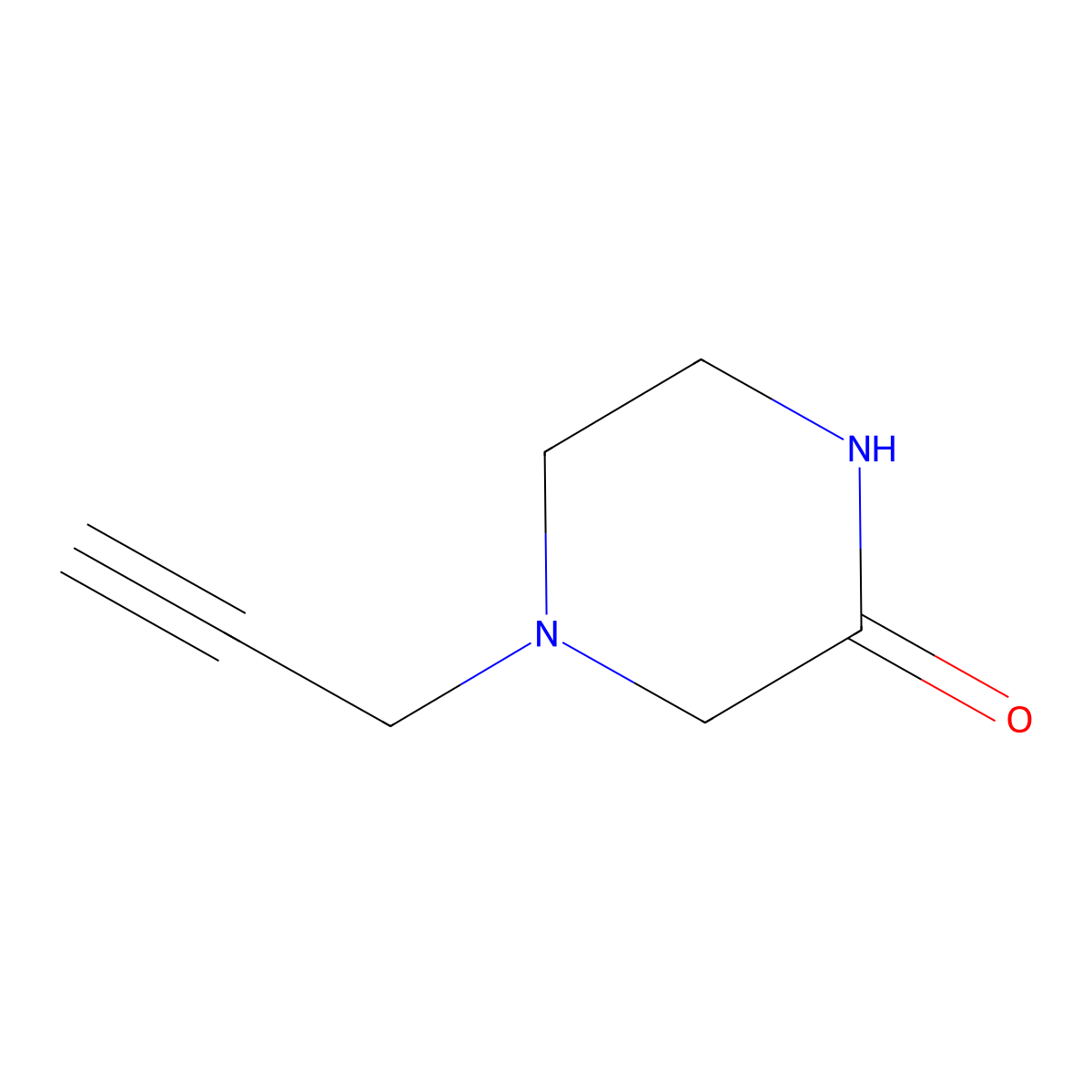 4-(Prop-2-yn-1-yl)piperazin-2-one molecular structure, CAS 1219606-29-7