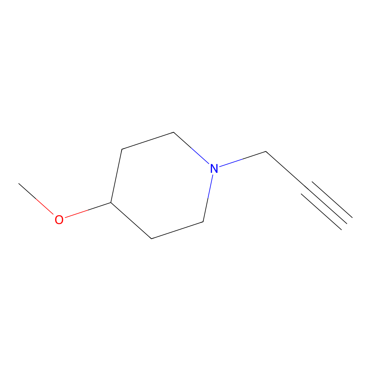4-Methoxy-1-(prop-2-yn-1-yl)piperidine molecular structure, CAS 1219606-37-7