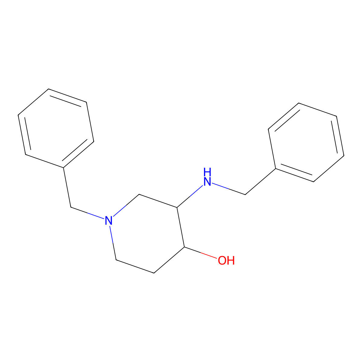 (3R,4R)-1-Benzyl-3-(benzylamino)piperidin-4-ol molecular structure, CAS 1219610-34-0