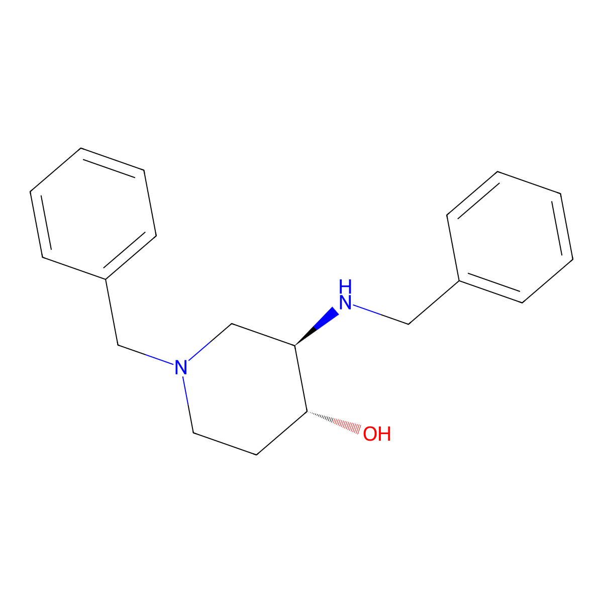 (3R,4R)-1-Benzyl-3-(benzylamino)piperidin-4-ol molecular structure, CAS 1219610-34-0