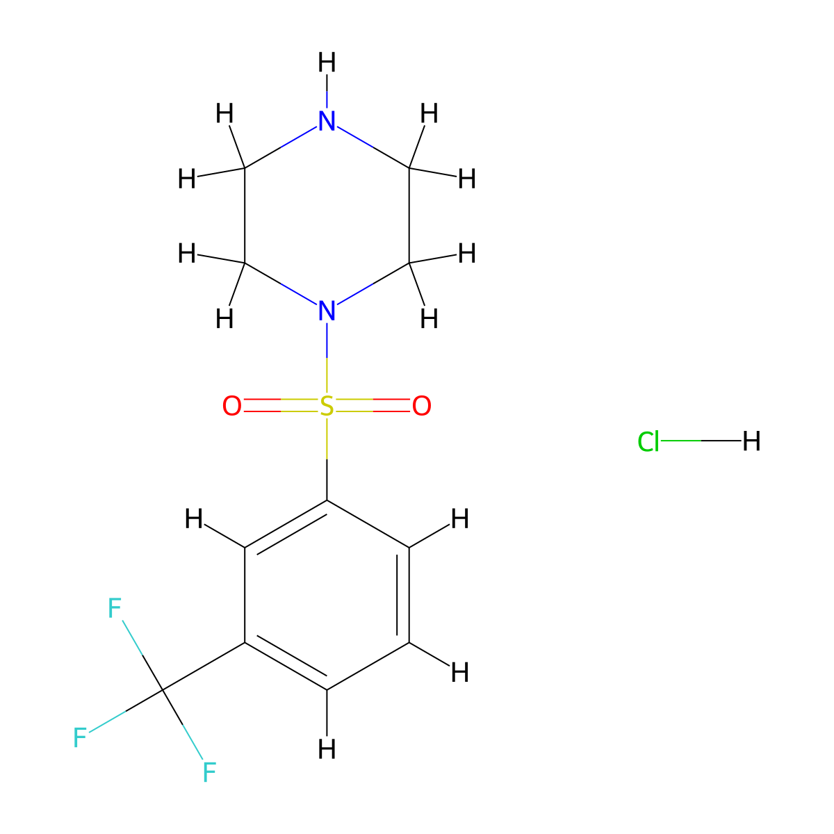 1-(3-(Trifluoromethyl)benzenesulfonyl)piperazine hydrochloride molecular structure, CAS 1219624-81-3