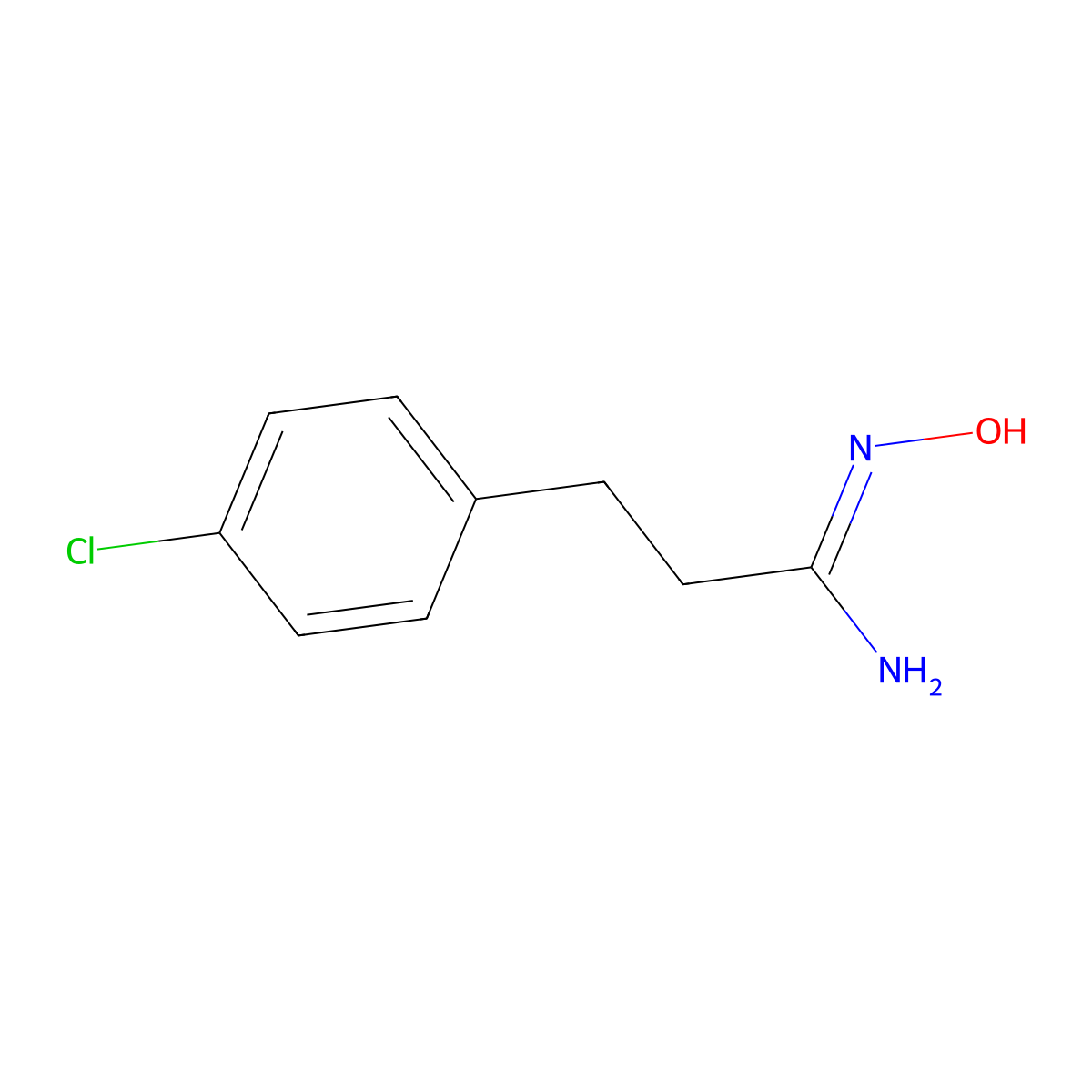 3-(4-chlorophenyl)-N'-hydroxypropanimidamide molecular structure, CAS 1219625-88-3
