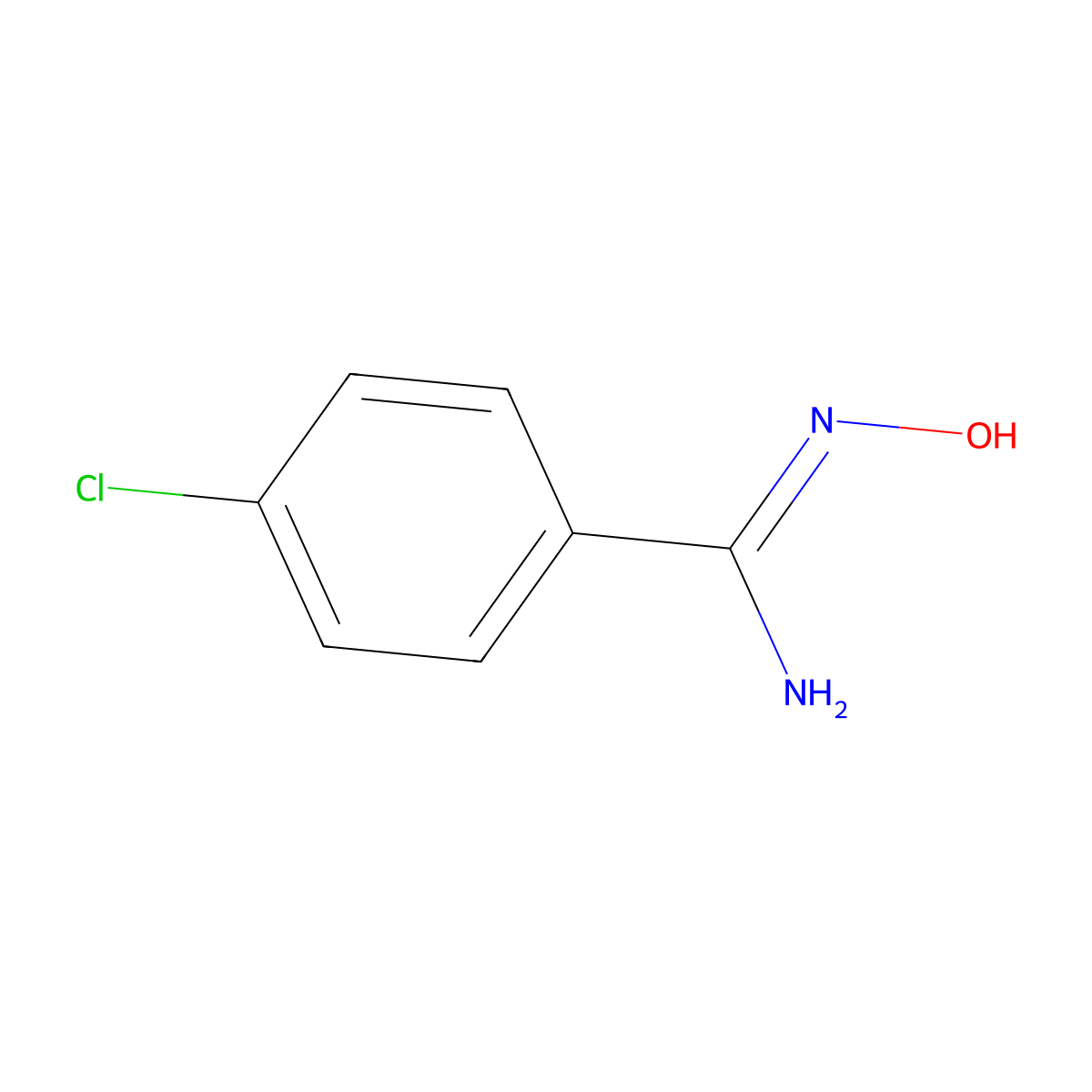 4-chloro-N'-hydroxybenzenecarboximidamide molecular structure, CAS 1219625-96-3