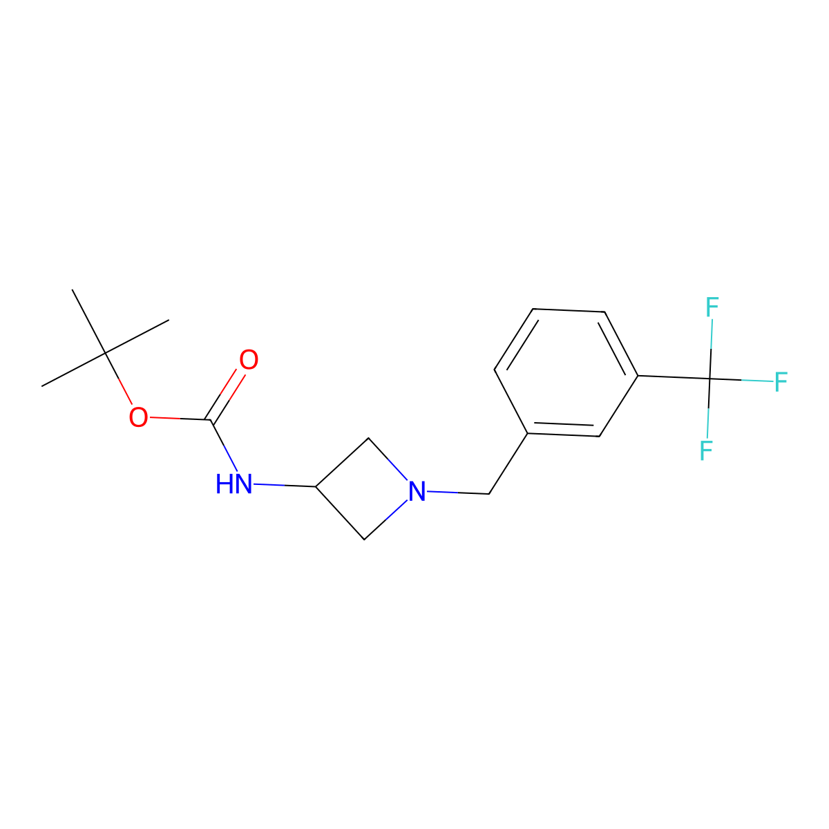 Tert-butyl 1-[3-(trifluoromethyl)benzyl]azetidin-3-ylcarbamate molecular structure, CAS 1219626-10-4