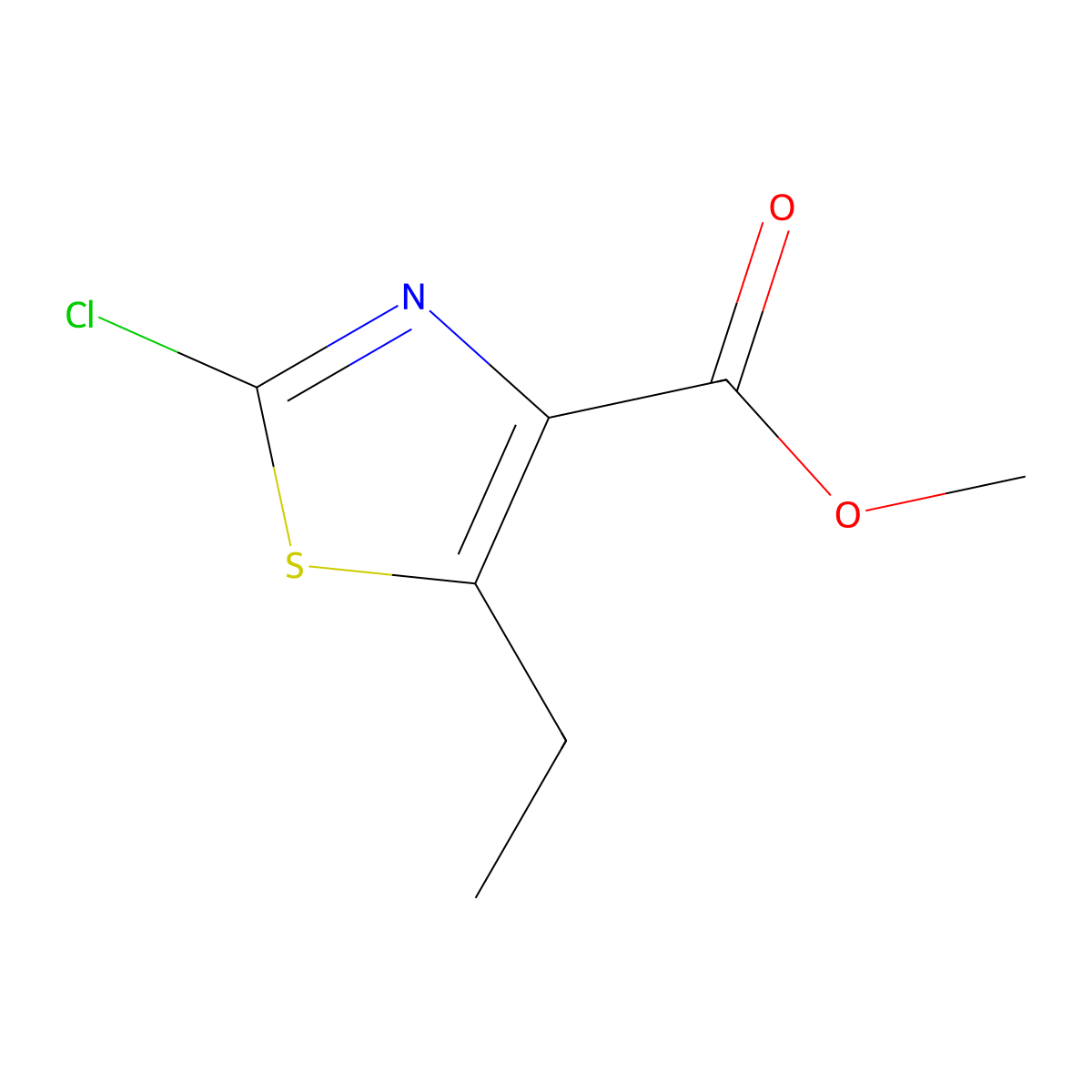 Methyl 2-chloro-5-ethylthiazole-4-carboxylate molecular structure, CAS 1219632-45-7