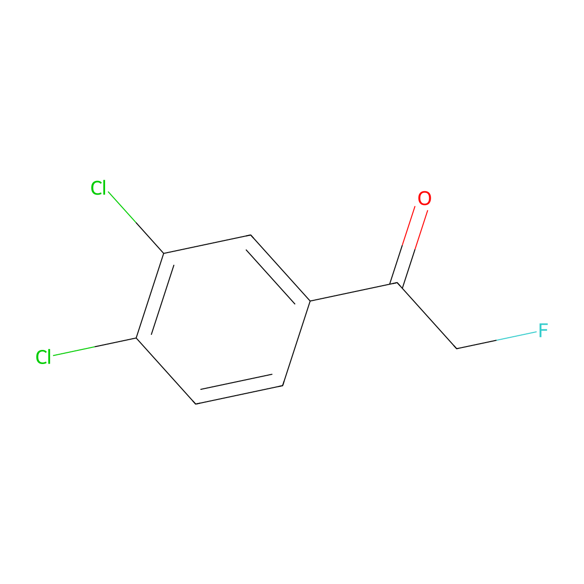 1-(3,4-Dichlorophenyl)-2-fluoroethanone molecular structure, CAS 1219632-63-9