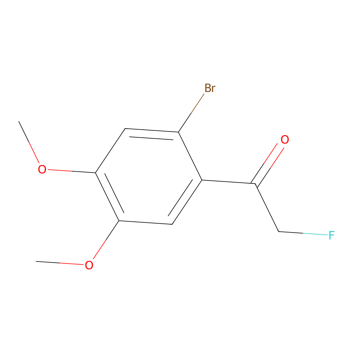 1-(2-Bromo-4,5-dimethoxyphenyl)-2-fluoroethanone molecular structure, CAS 1219632-65-1
