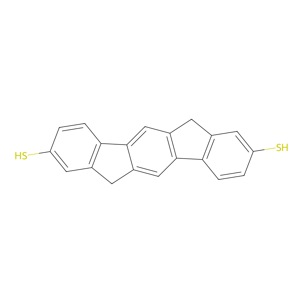 6,12-Dihydroindeno[1,2-b]fluorene-2,8-dithiol molecular structure, CAS 1219634-35-1