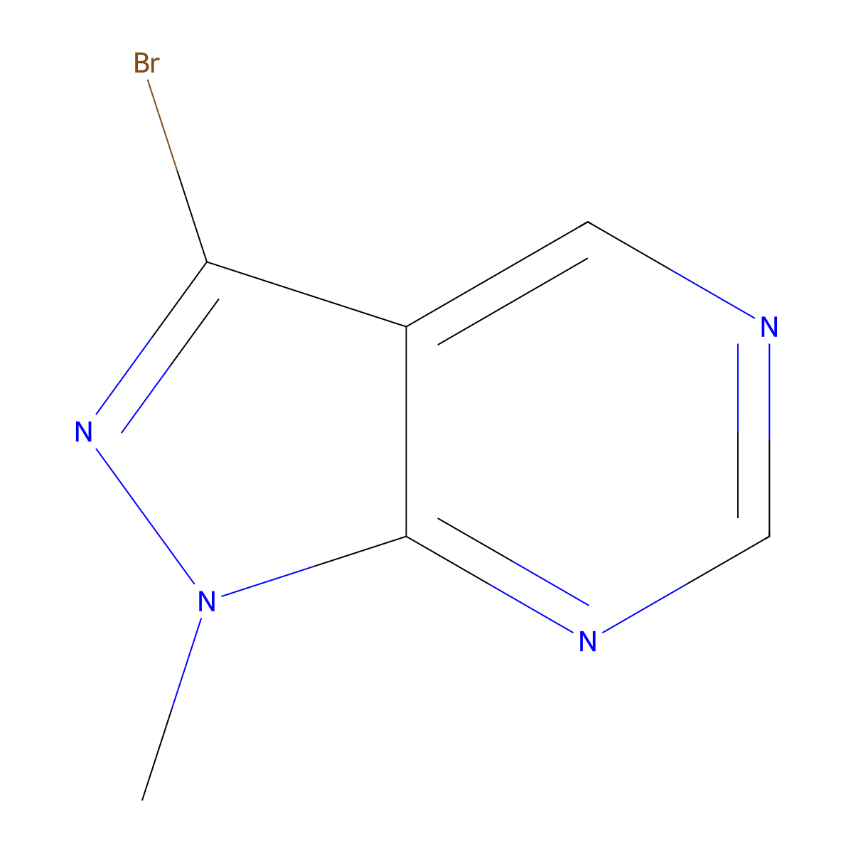 3-Bromo-1-methyl-1H-pyrazolo[3,4-d]pyrimidine molecular structure, CAS 1219636-65-3
